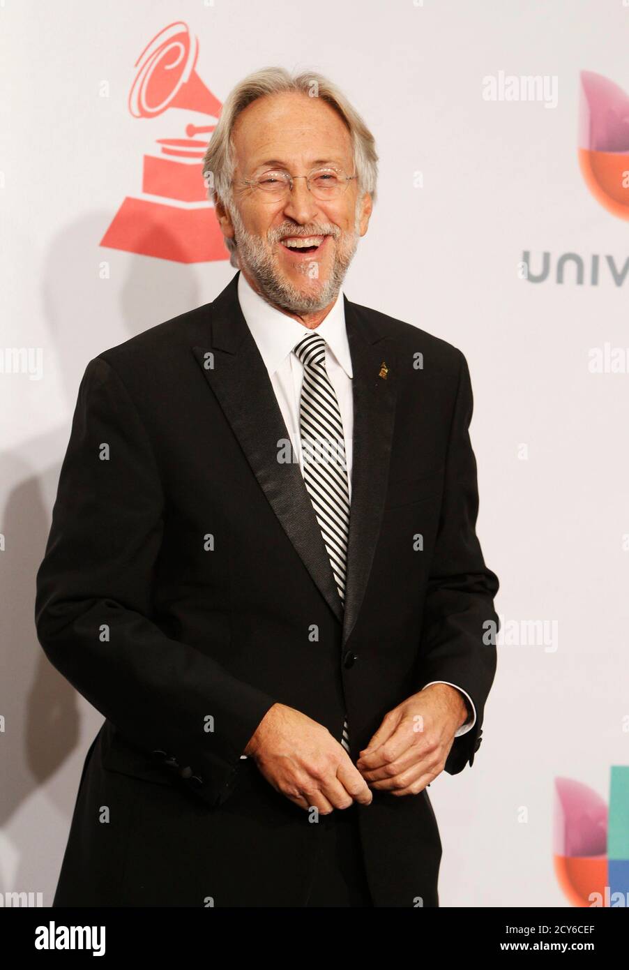 President and CEO of the National Academy of Recording Arts and Sciences Neil Portnow poses backstage during the 15th Annual Latin Grammy Awards in Las Vegas, Nevada November 20, 2014. REUTERS/Steve Marcus (UNITED STATES-Tags: ENTERTAINMENT)(MUSIC-LATINGRAMMY-BACKSTAGE) Stock Photo
