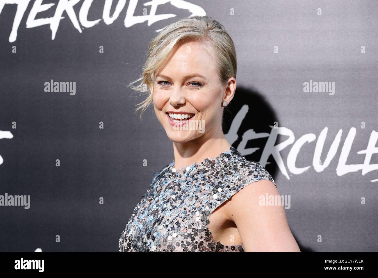 Cast member Ingrid Bolso Berdal poses at the Los Angeles premiere of 'Hercules' in Hollywood, California July 23, 2014.  REUTERS/Danny Moloshok   (UNITED STATES - Tags: ENTERTAINMENT) Stock Photo