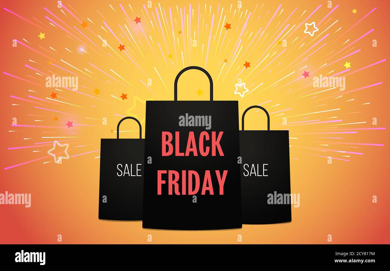 Black friday banner template Vector illustration in flat design Stock Vector