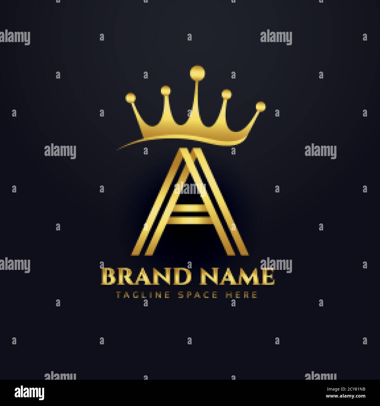 Letter A Crown Golden Logo Concept Design Stock Vector Image Art Alamy