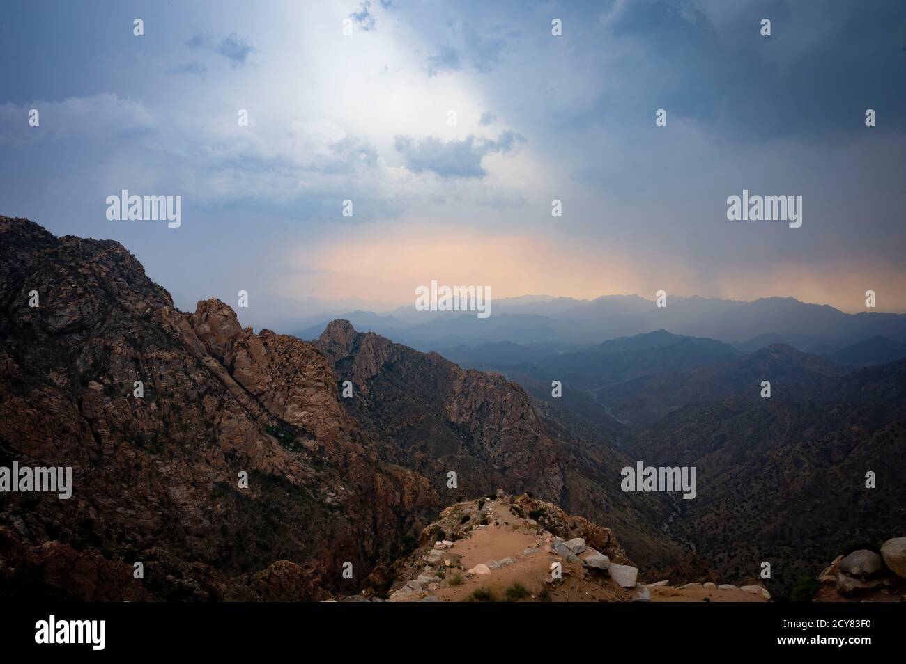 Beautiful landscape view of Taif, Shafa Mountains, Saudi Arabia Stock Photo