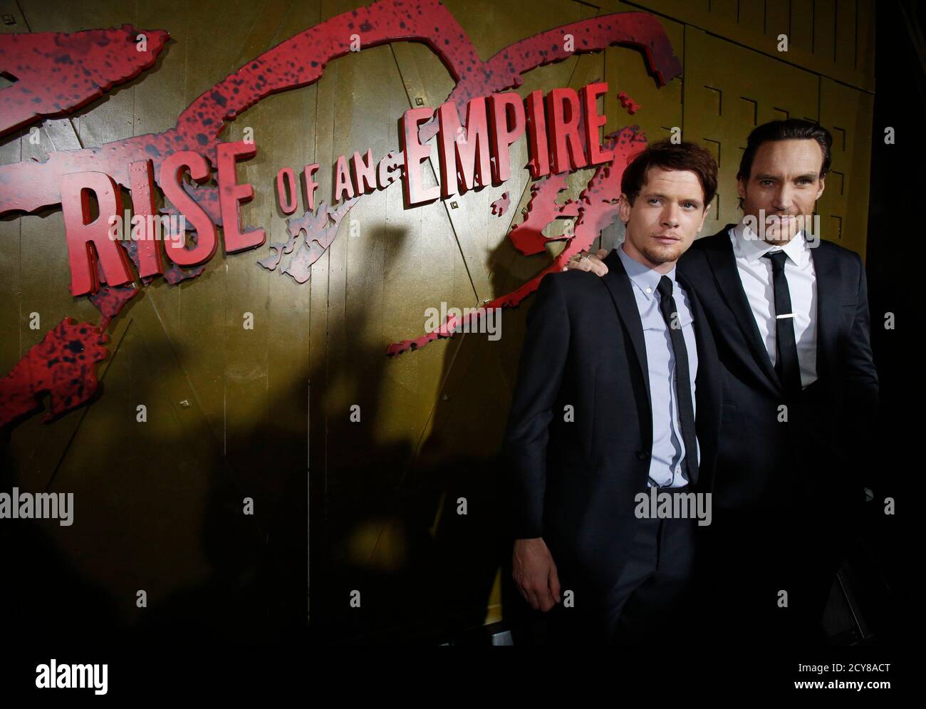 Cast Members Jack O Connell L And Callan Mulvey Pose At The Premiere Of 300 Rise Of An Empire In Hollywood California March 4 2014 The Movie Opens In The U S On March