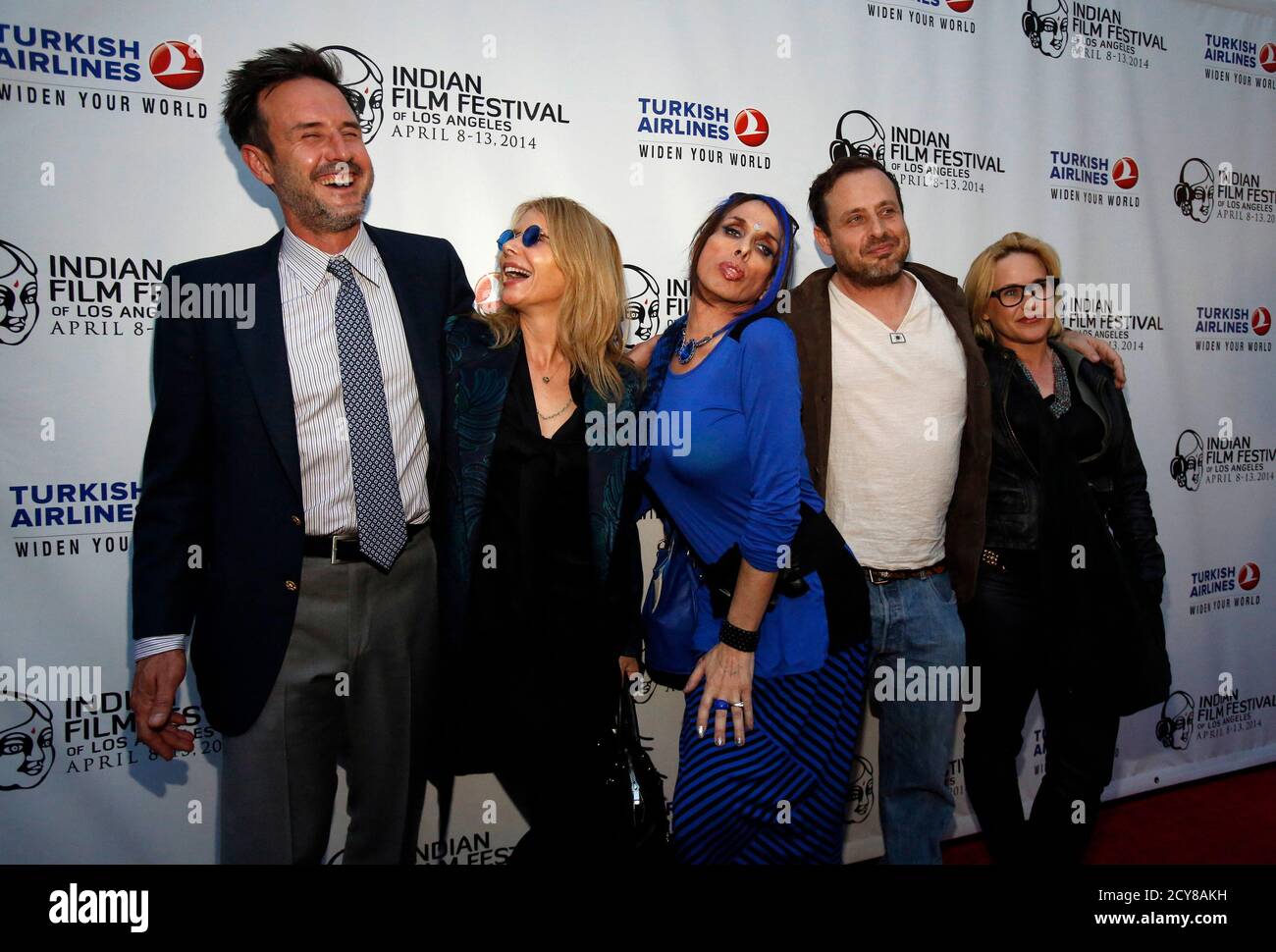 Cast Member David Arquette Poses With His Siblings Rosanna Alexis Richmond And Patricia L R At A Screening Of Sold On The Opening Night Of The Indian Film Festival Of Los Angeles In Cast Member David Arquette Poses With His Siblings Rosanna Alexis Richmond And Patricia L R At A Screening Of Sold On The Opening Night Of The Indian Film Festival Of Los Angeles In