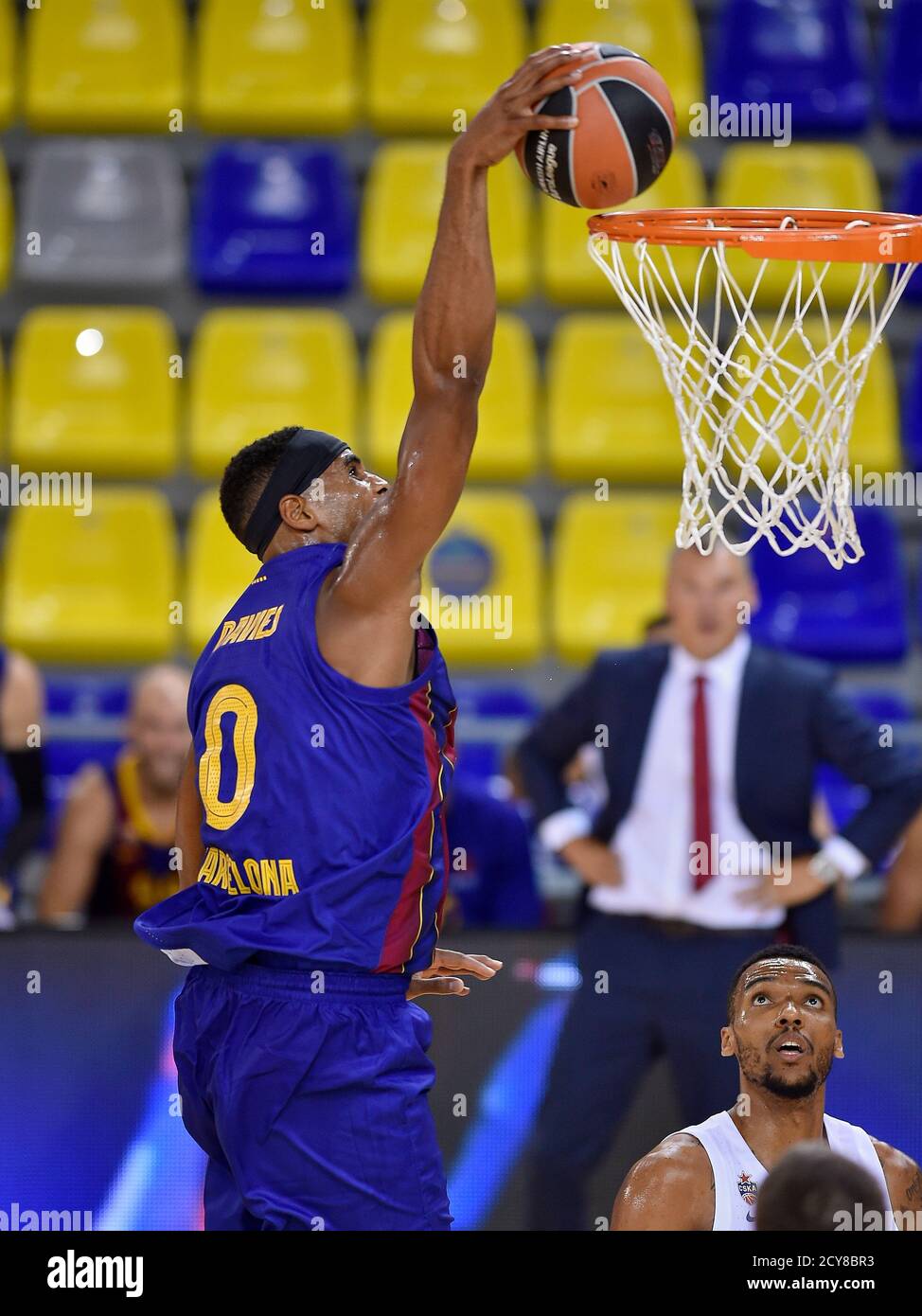Brandon Davies of FC Barcelona during the Turkish Airlines EuroLeague match between FC Barcelona and CSKA Moscow CAB at Palau Blaugrana on October 01, 2020 in Barcelona, Spain. Stock Photo