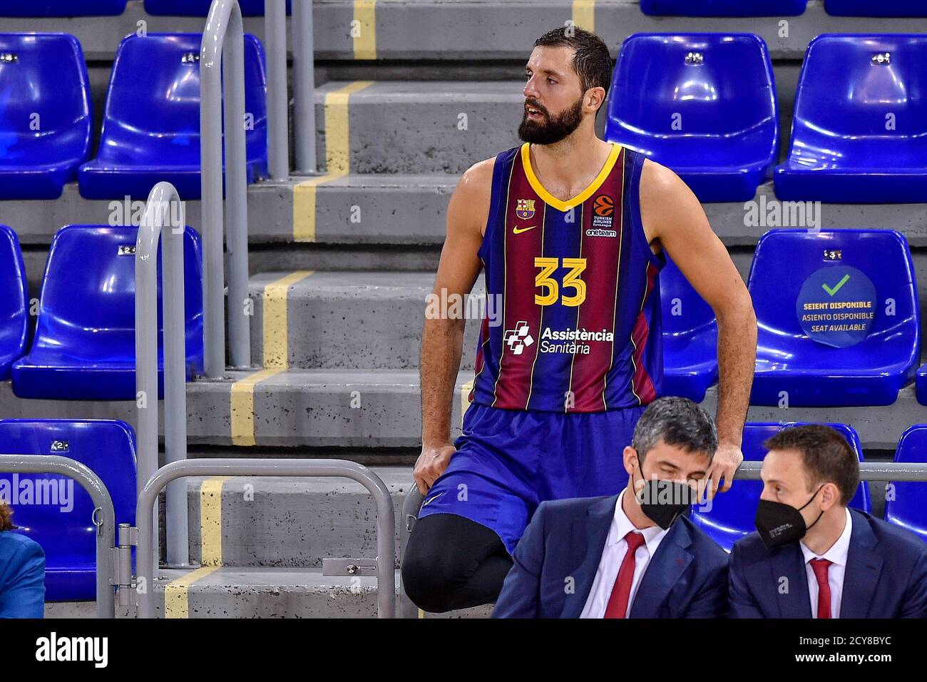 Nikola Mirotic of FC Barcelona during the Turkish Airlines EuroLeague match between FC Barcelona and CSKA Moscow CAB at Palau Blaugrana on October 01, 2020 in Barcelona, Spain. Stock Photo