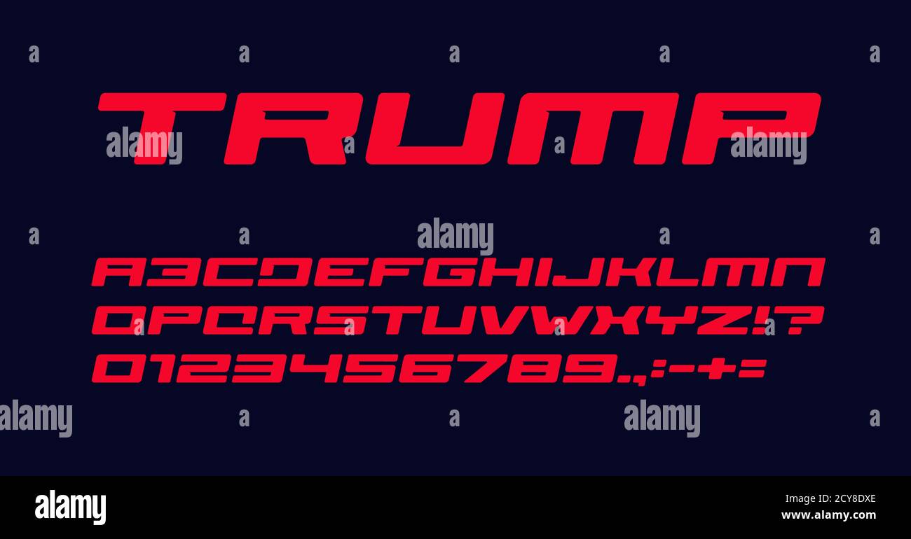 Red Racing Letters Bold geometric style alphabet for auto race modern logo, banner and ...