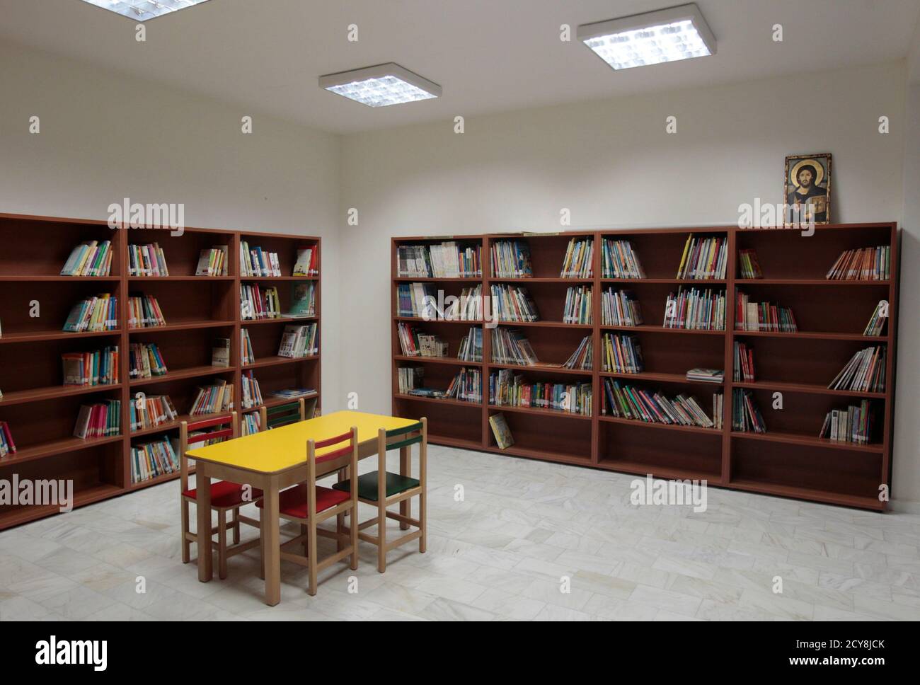 The Children S Section Of The Public Library In Oreokastro A Suburb Of Thessaloniki In Northern Greece March 6 2012 Ties Between Germany And Greece Run Deep More Than 300 000 Greeks Reside In