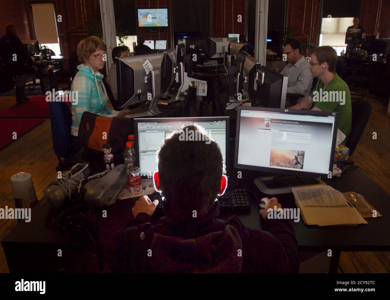 People Work At The Office Of Ubisoft A Leading Creator Publisher And Distributor Of Video Games In Montreal Quebec August 30 2011 Ubisoft The Leading Video Game Employer In Montreal Plies Its