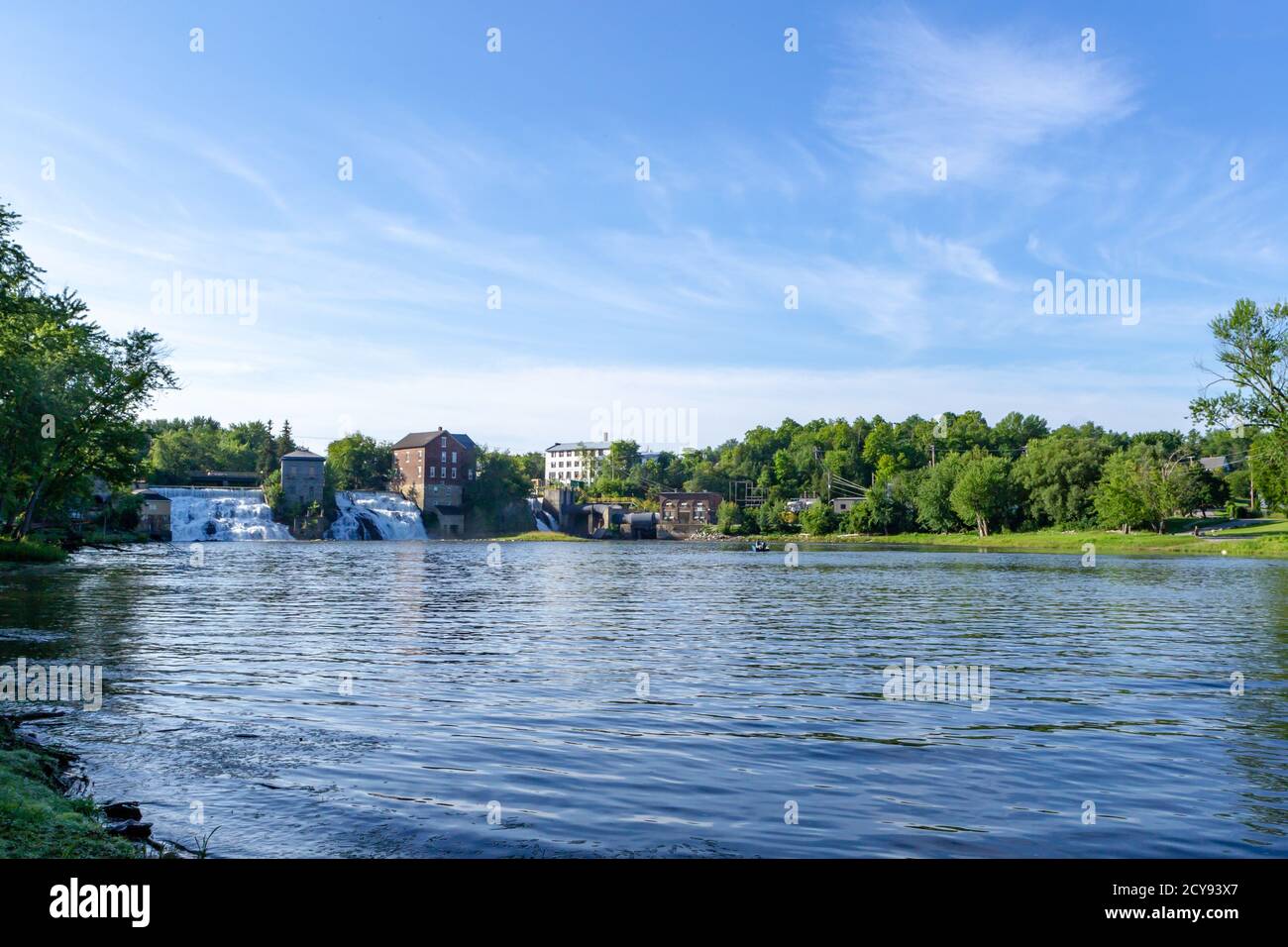 Overview of the Vergennes Falls Stock Photo