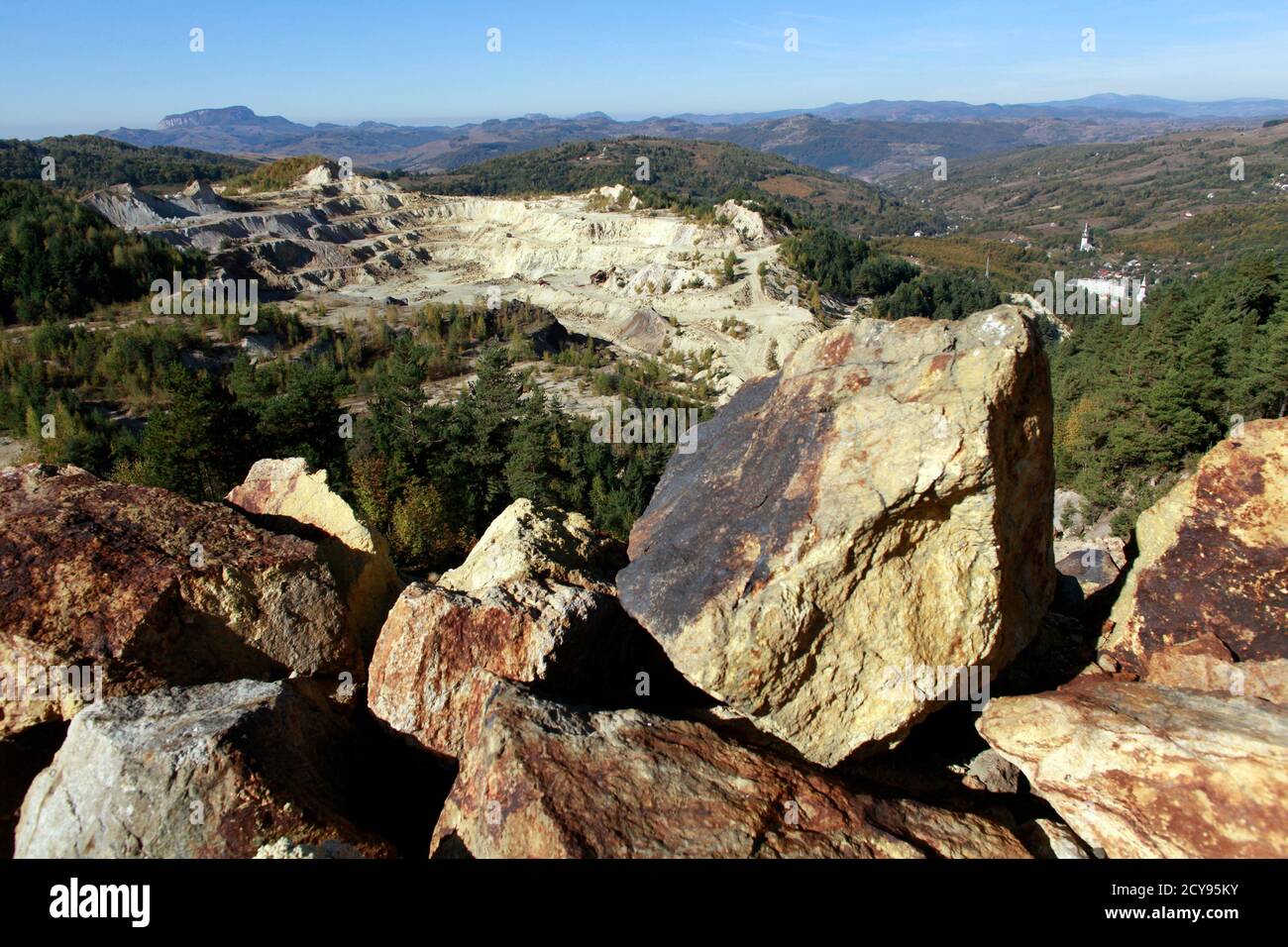 A General View Of An Old Quarry Near Rosia Montana 428 Km 266miles Northwest Of Bucharest Seen From The Top Of One Of The Four Proposed Mining Quarries On October 4 2011