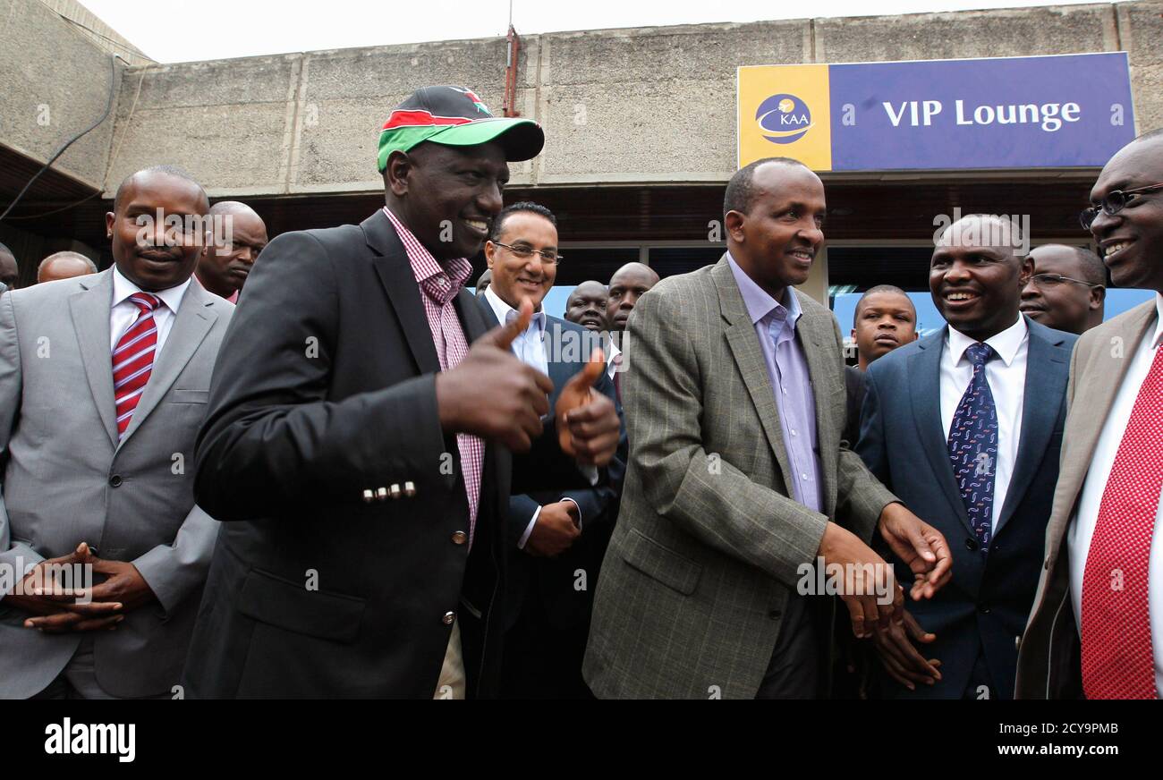 Kenya S Deputy President William Ruto 2nd L Bids Farewell To Government Officials As He Leaves Jomo Kenyatta Airport In Nairobi On His Way To The International Criminal Court Icc At The Hague