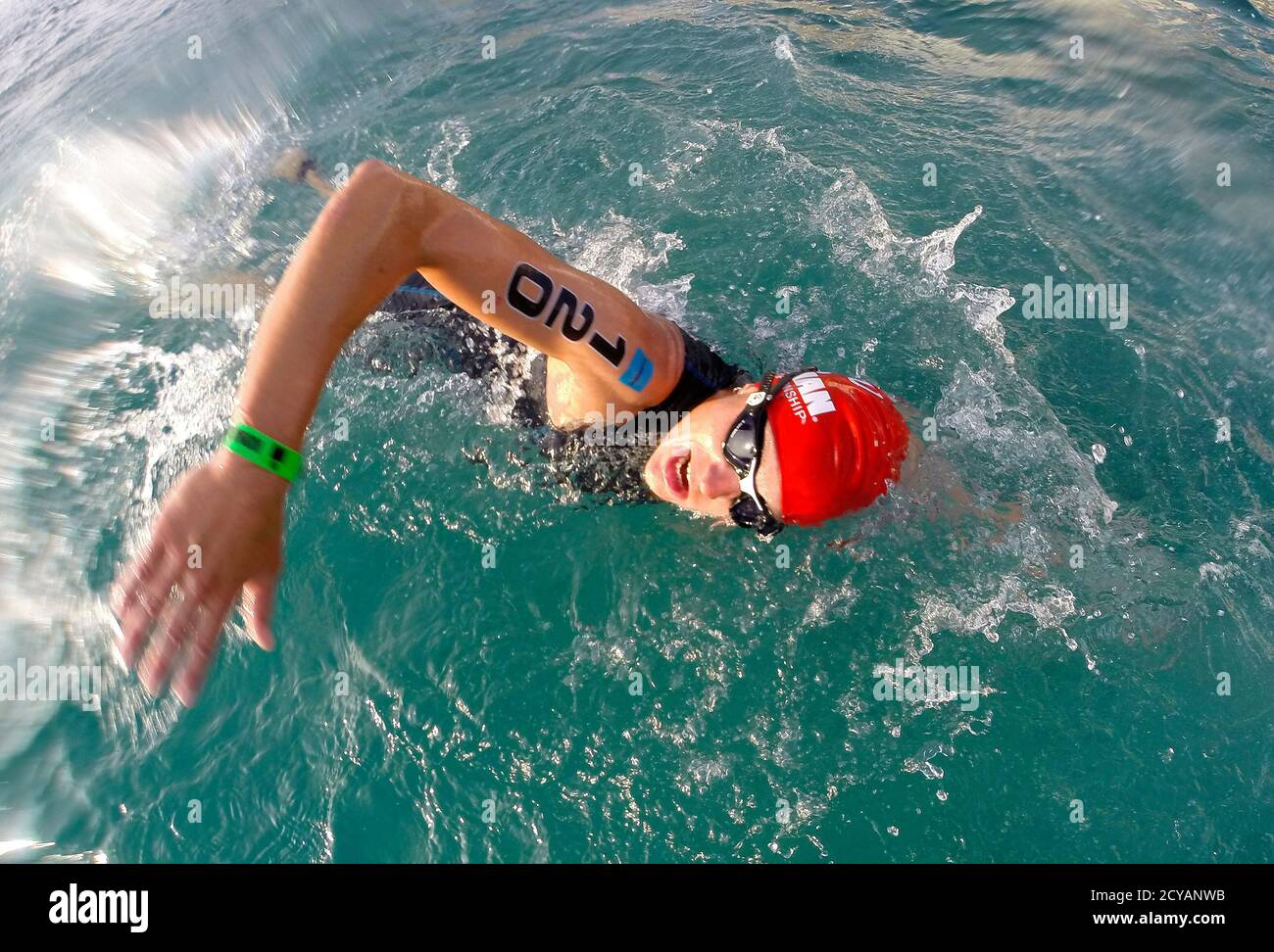 Professional Female Triathelete Sofie Goos Of Belgium Swims To The Transition Area During The 2 4 Miles 3 86 Km Swim Portion Of The Ironman World Championship In Kailua Kona Hawaii October 12 2013 Reuters Hugh