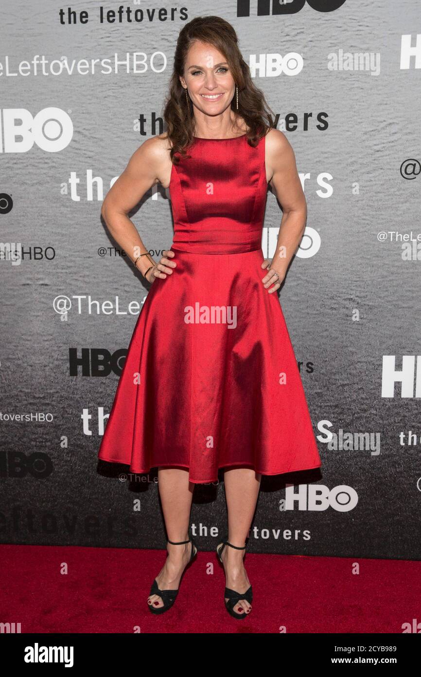Cast member Amy Brenneman attends the season premiere of HBO's 'The Leftovers' in New York June 23, 2014. REUTERS/Andrew Kelly (UNITED STATES - Tags: ENTERTAINMENT) Stock Photo