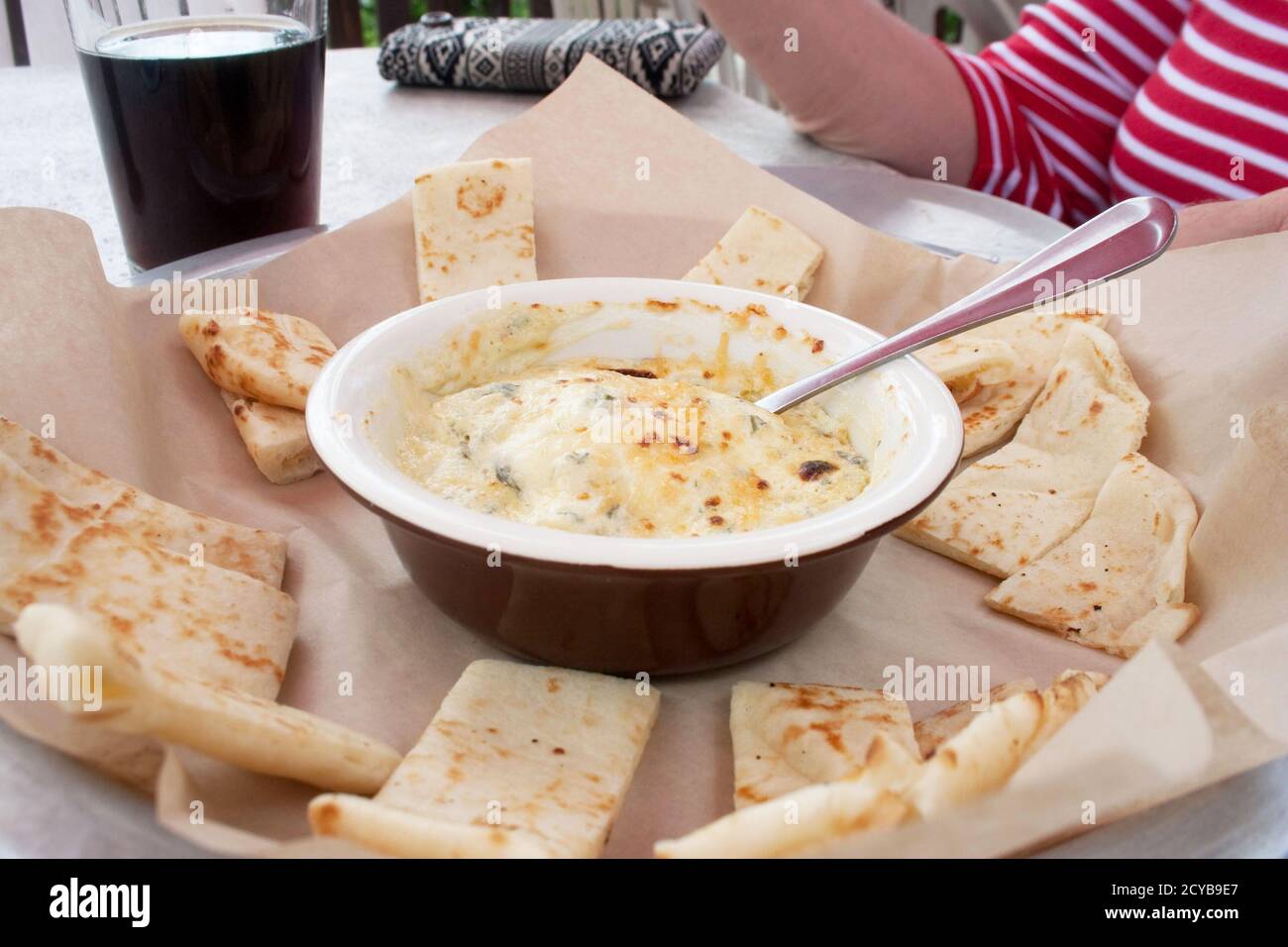 Spinach Anchovy Dip and Bread Stock Photo Alamy