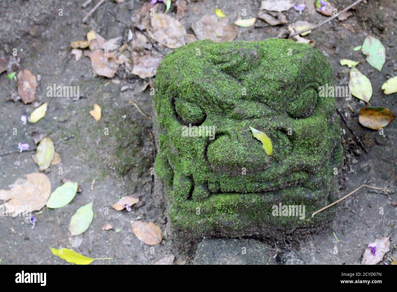 Japanese oni statue around Terukuni Jinja Shrine in Kagoshima Stock