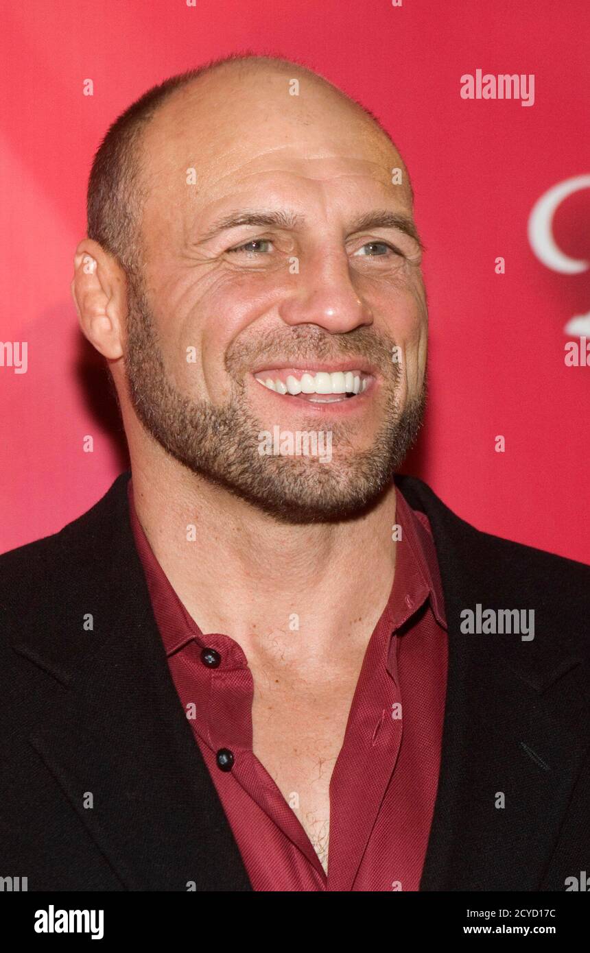 Former mixed martial arts champion Randy Couture arrives for the 16th annual Keep Memory Alive 'Power of Love Gala' and 70th birthday celebration for Muhammad Ali at the MGM Grand Garden Arena in Las Vegas, Nevada February 18, 2012. Proceeds from the event benefit the Cleveland Clinic Lou Ruvo Center for Brain Health in Las Vegas and the Muhammad Ali Center in Louisville, Kentucky. REUTERS/Steve Marcus (UNITED STATES - Tags: ENTERTAINMENT SPORT BOXING HEADSHOT) Stock Photo