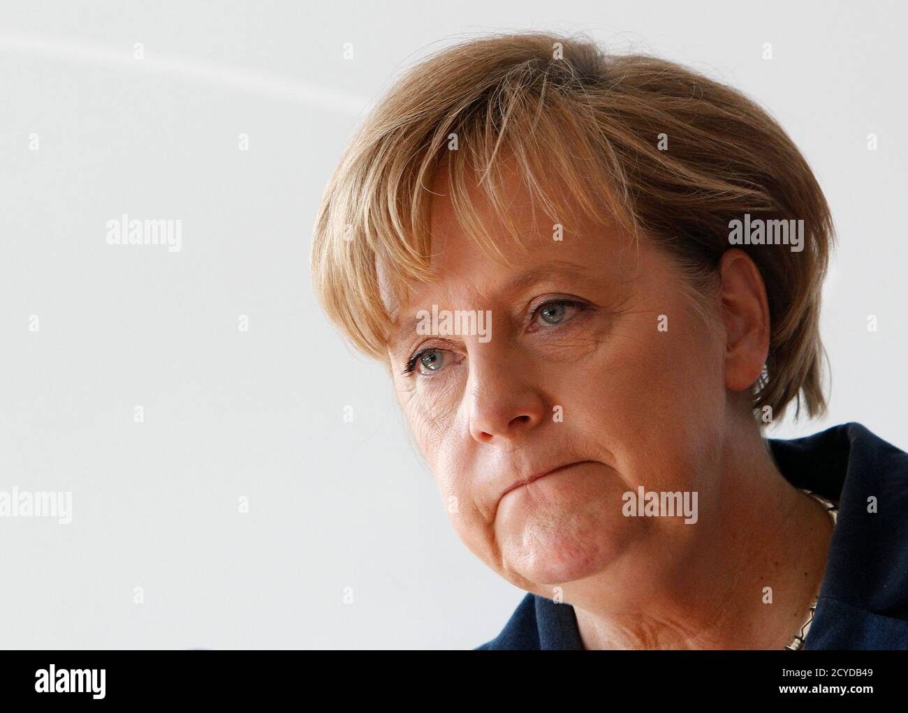 German Chancellor Angela Merkel Frowns During Her Visit At The Manz Automation Ag In Reutlingen Near Stuttgart November 4 10 German Based Manz Automation Ag Is One Of The World S Leading Technology Providers