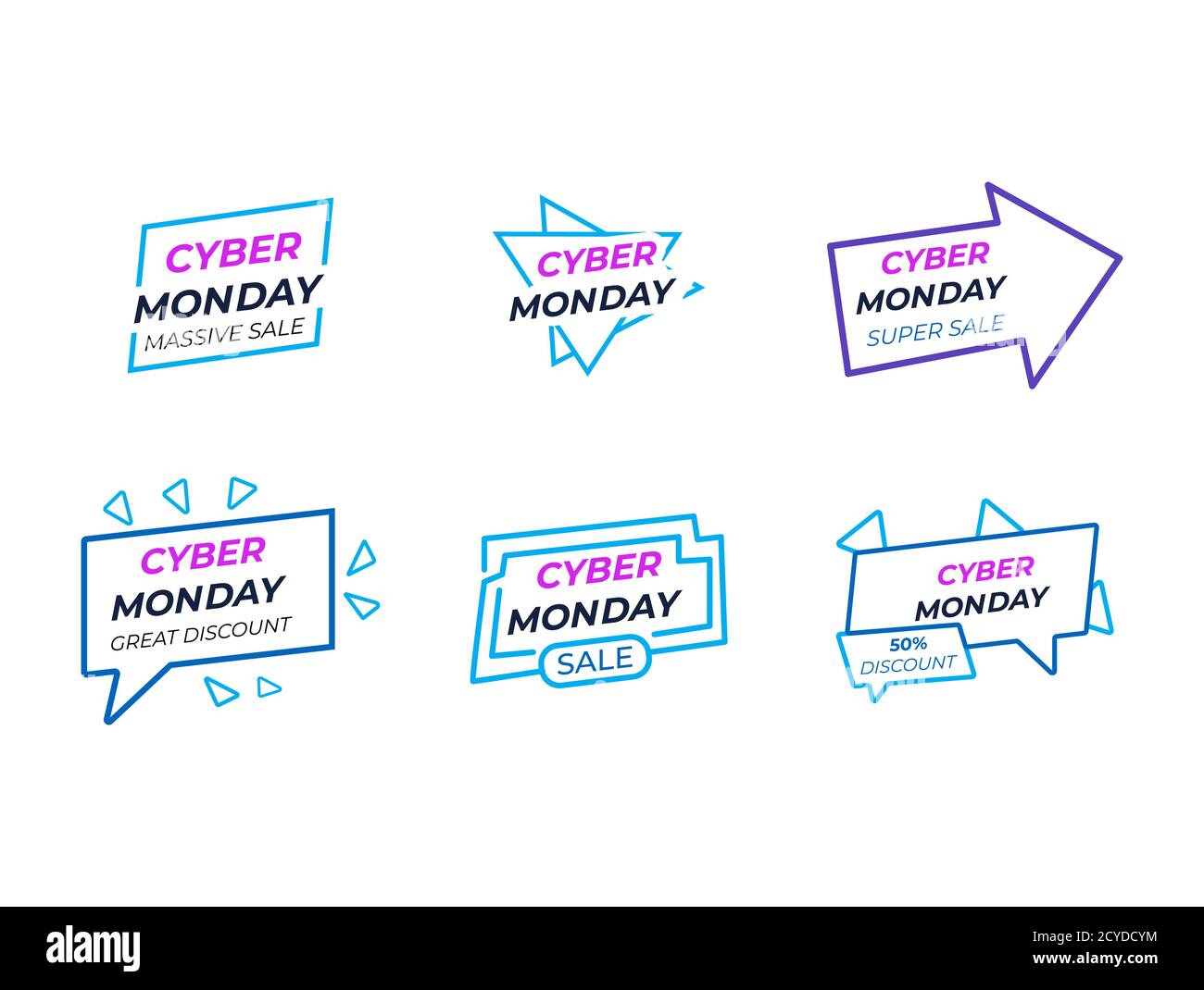 Black Friday Sale Icon Set Vector Template Stock Vector
