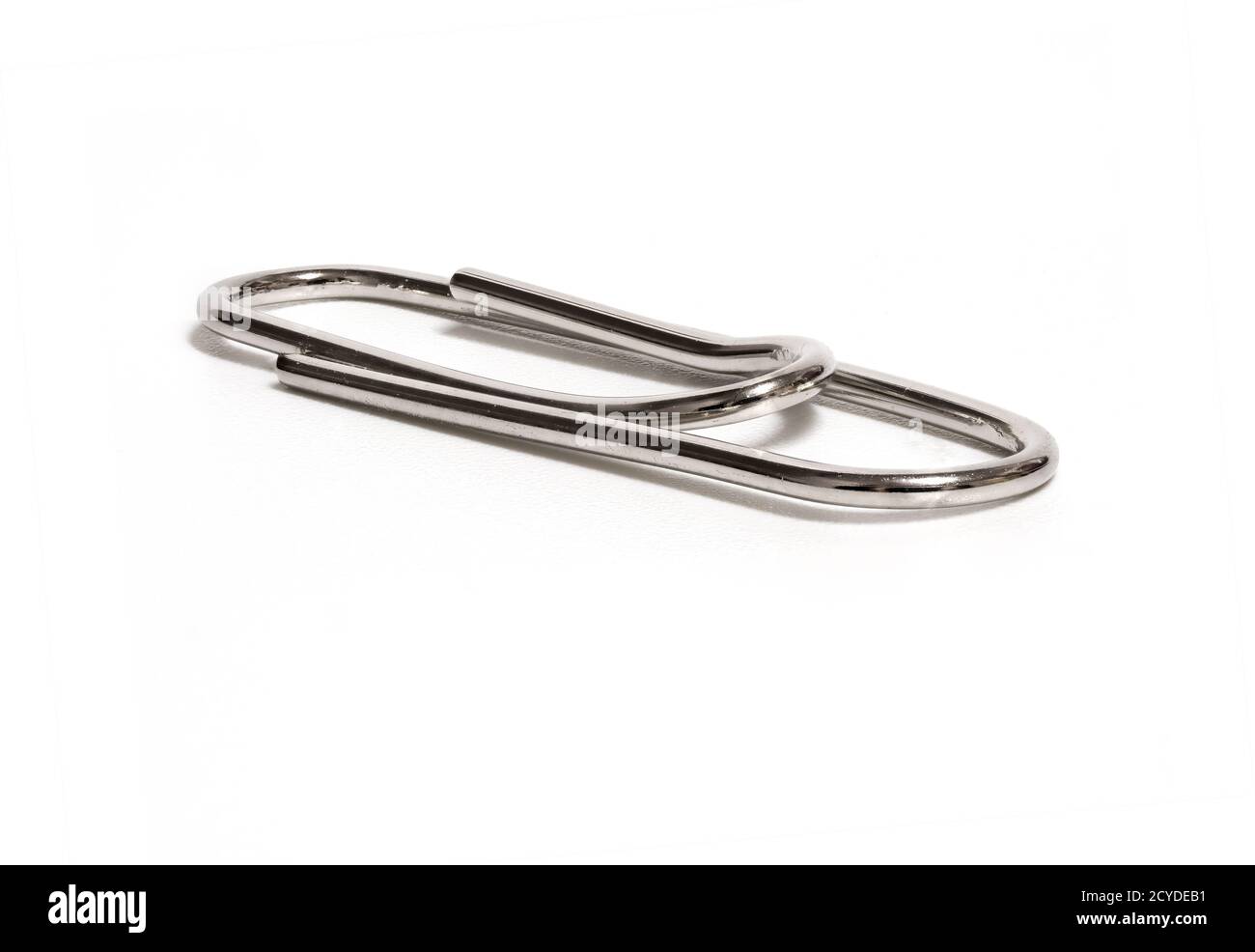 Macro Photography of Paper Clip Isolated on White Background Stock