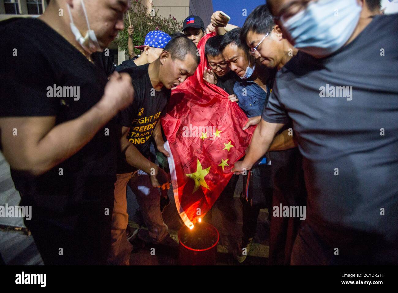 Burn the chinese flag hi-res stock photography and images - Alamy
