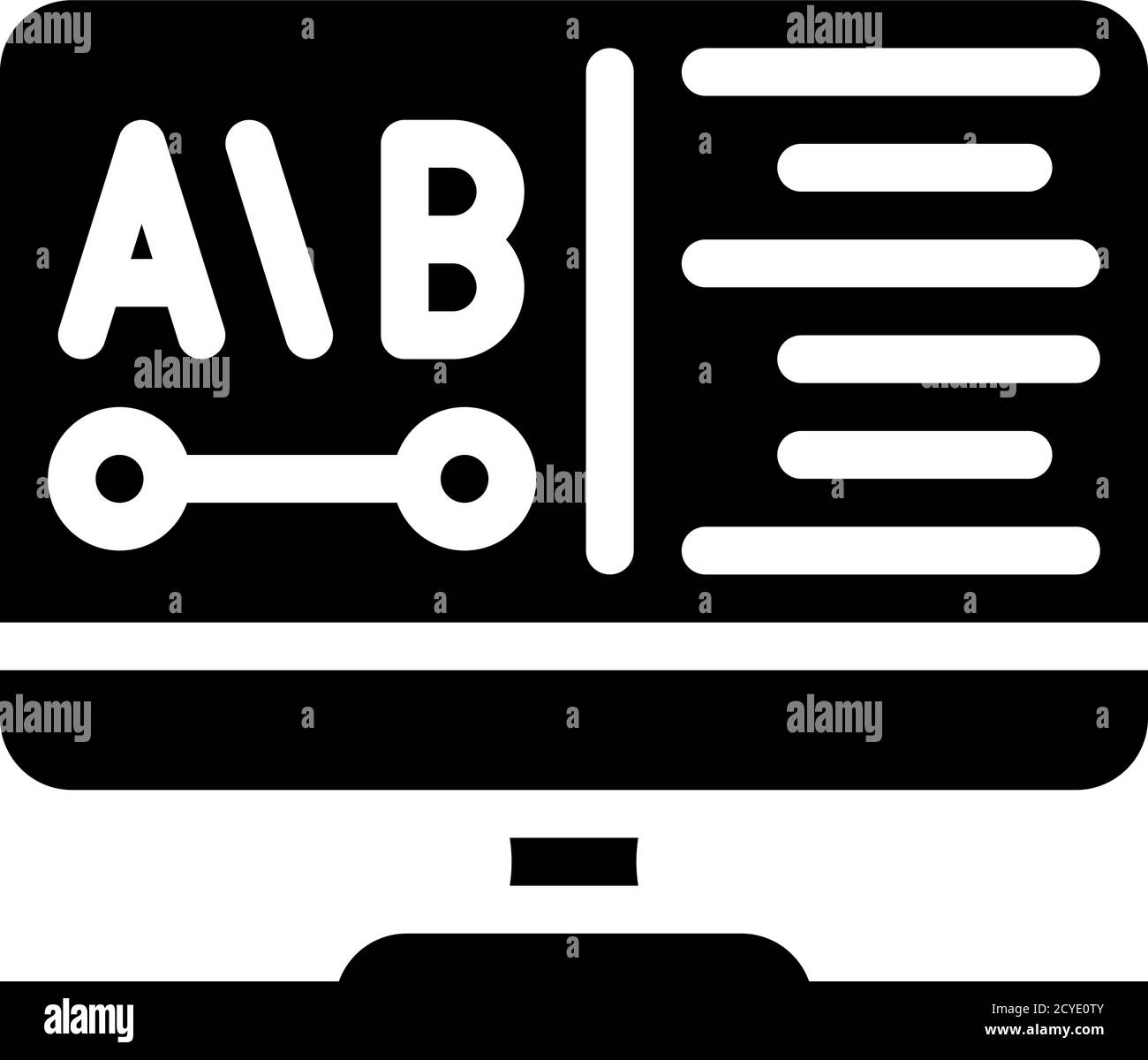 review on computer screen glyph icon vector illustration Stock Vector ...