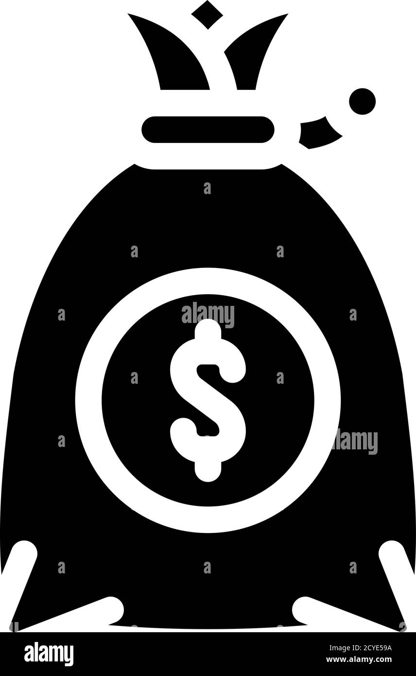 money bag glyph icon vector black illustration Stock Vector Image & Art ...