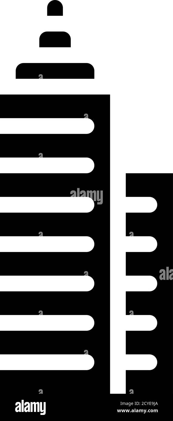 skyscraper building glyph icon vector black illustration Stock Vector ...