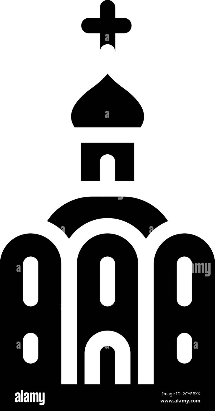 church building glyph icon vector black illustration Stock Vector Image ...