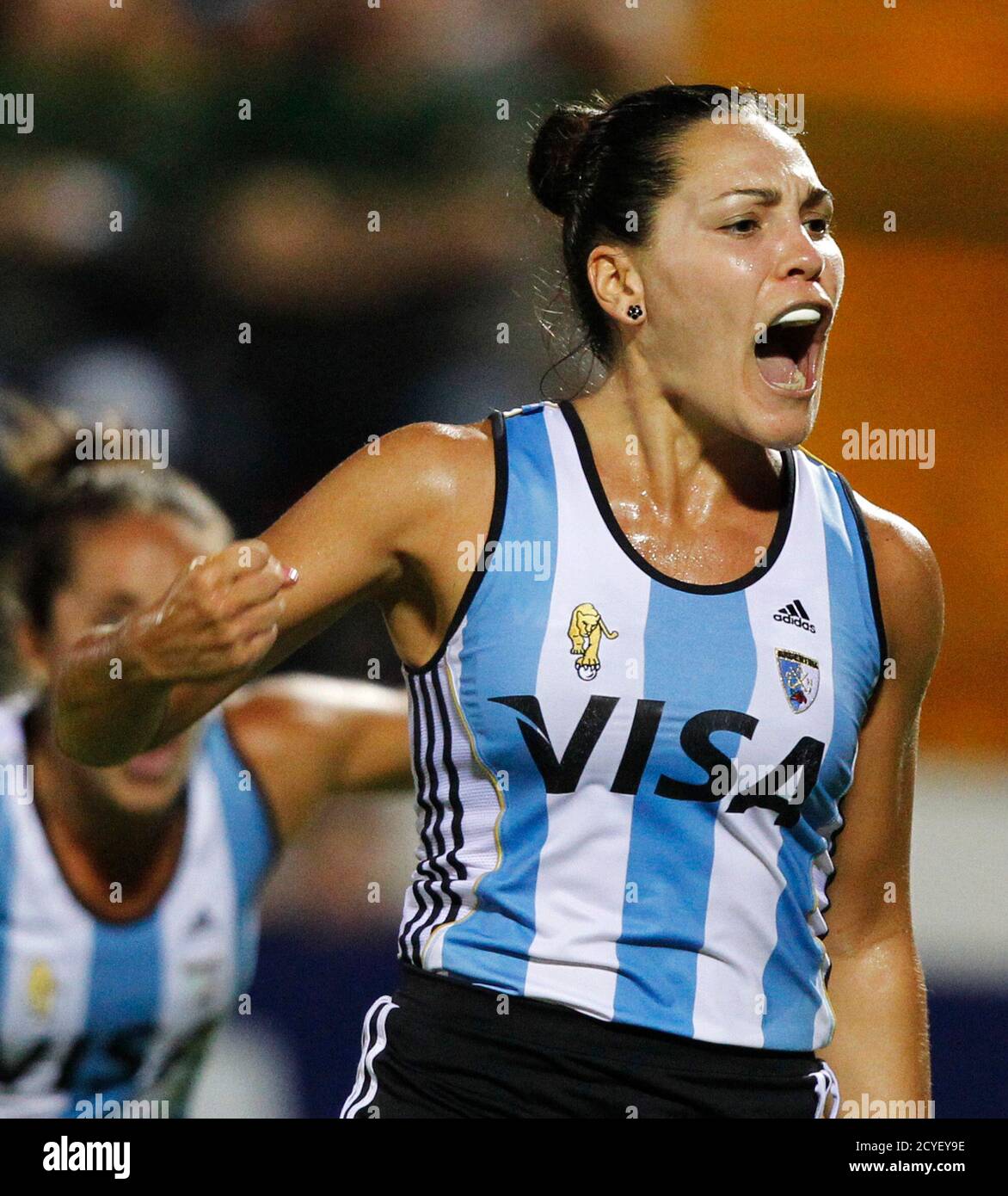 Noel Barrionuevo Of Argentina Celebrates After Scoring Against South Korea During Their Match At The Champions Trophy Women S Field Hockey Tournament In Rosario January 31 2012 Reuters Enrique Marcarian Argentina Tags Sport