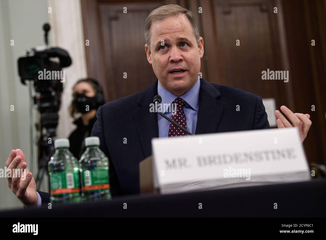 Washington, DC. 30th Sep, 2020. NASA Administrator Jim Bridenstine testifies before a US Senate Commerce, Science and Transportation committee on Capitol Hill in Washington, DC, on September 30, 2020.Credit: Nicholas Kamm/Pool via CNP | usage worldwide Credit: dpa/Alamy Live News Stock Photo
