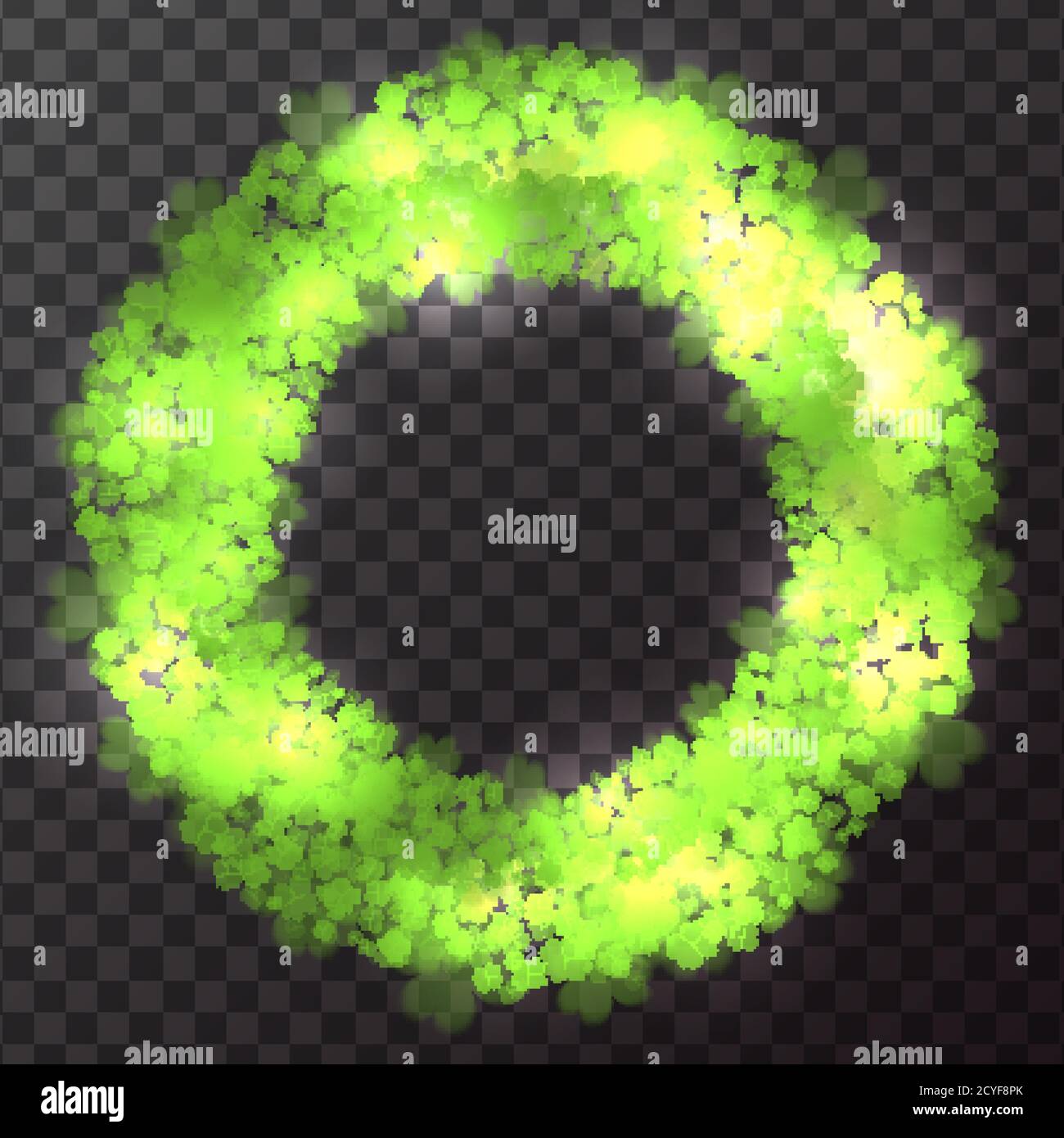 Round frame with fourleaf clover. St.Patrick s Day. Vector element for covers, frames, postcards and your design Stock Vector
