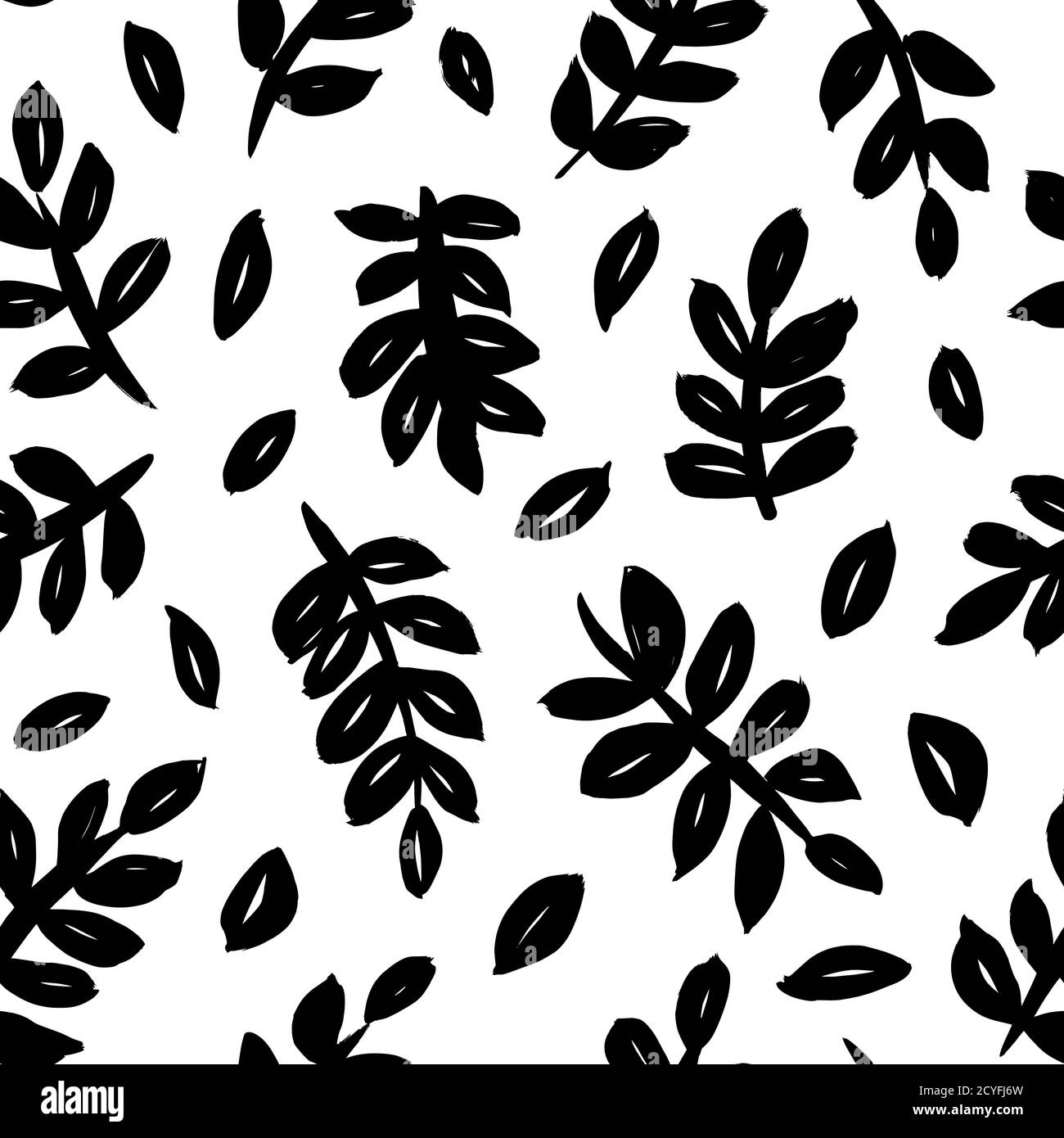 Leaves and branches vector seamless pattern Stock Vector Image & Art ...