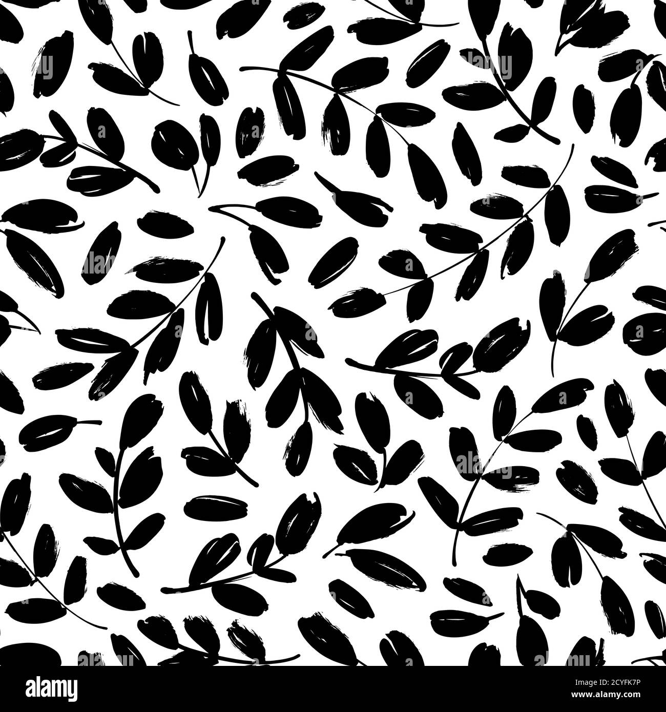 Leaves and branches vector seamless pattern Stock Vector Image & Art ...