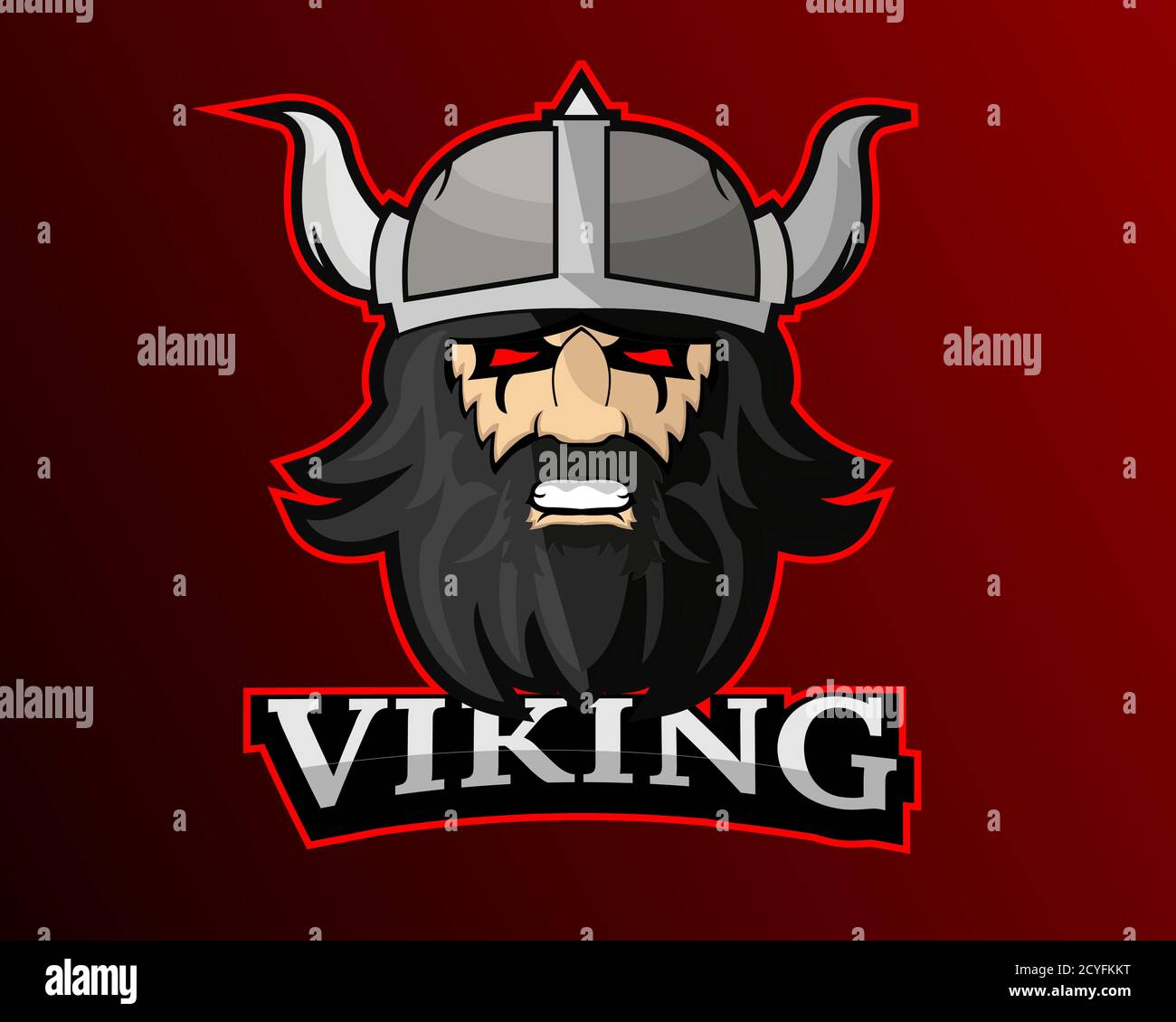 Illustration vector design of Viking eSport logo template Stock Vector
