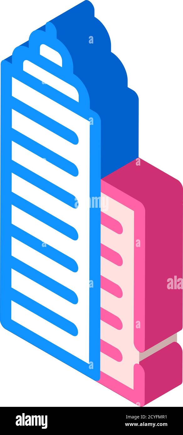 skyscraper building isometric icon vector color illustration Stock ...