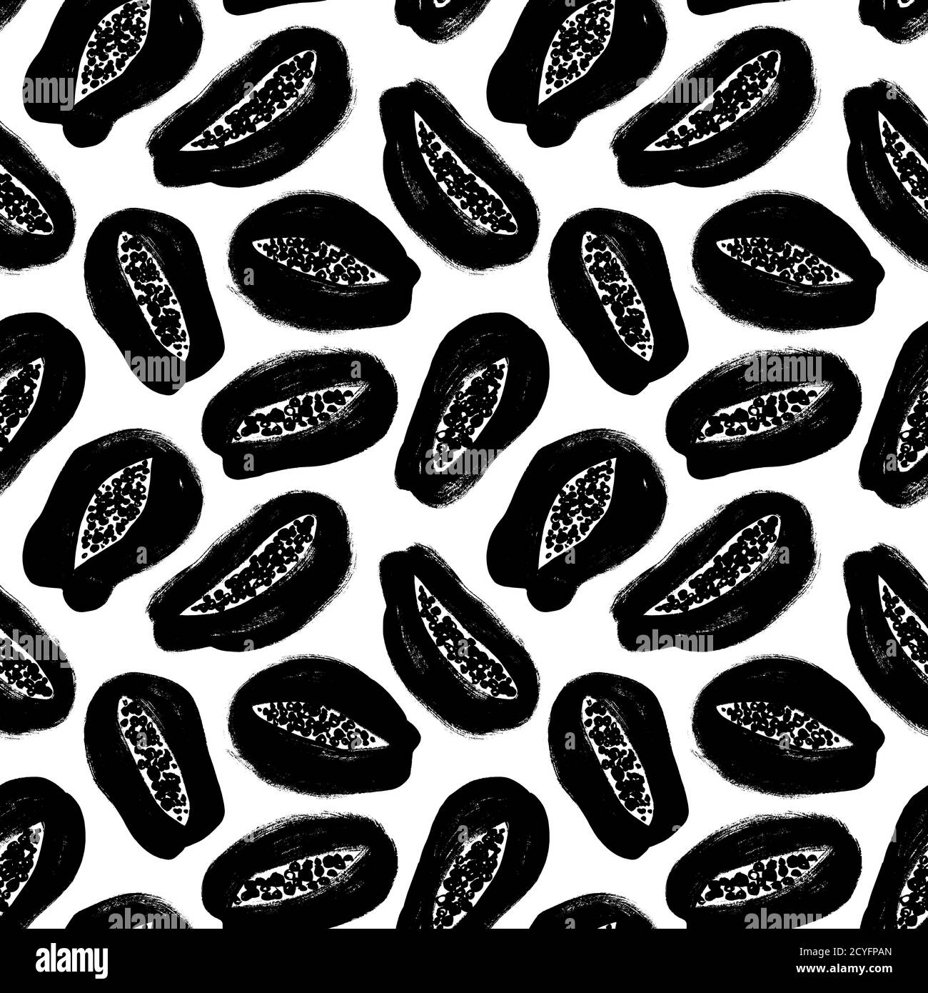 Papaya fruits vector seamless pattern.  Stock Vector