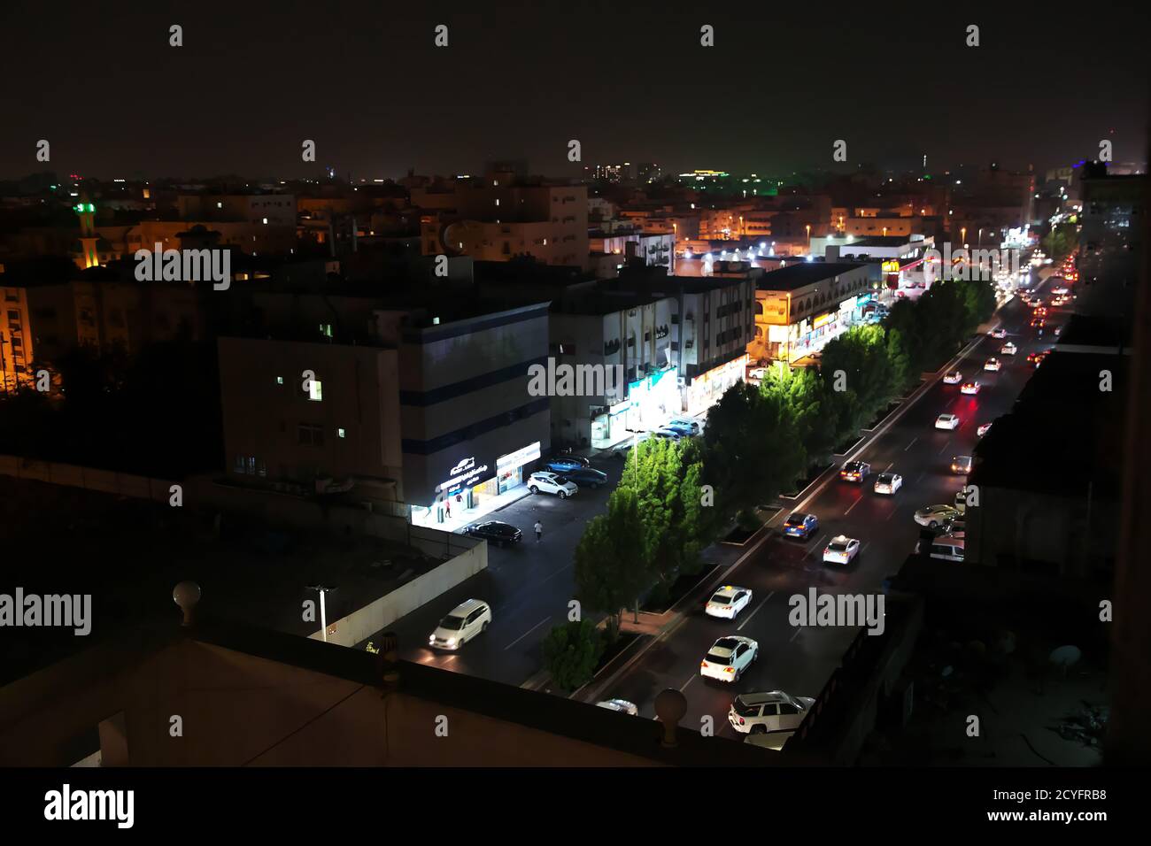 The Street In Jeddah City At Night Saudi Arabia Stock Photo Alamy