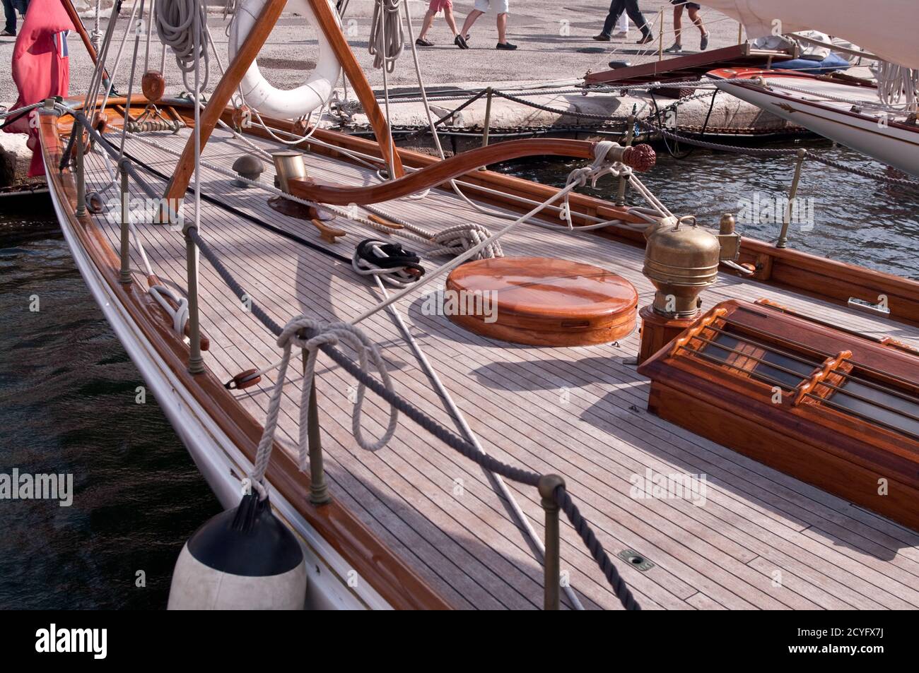 Sail boat : Tiller Stock Photo