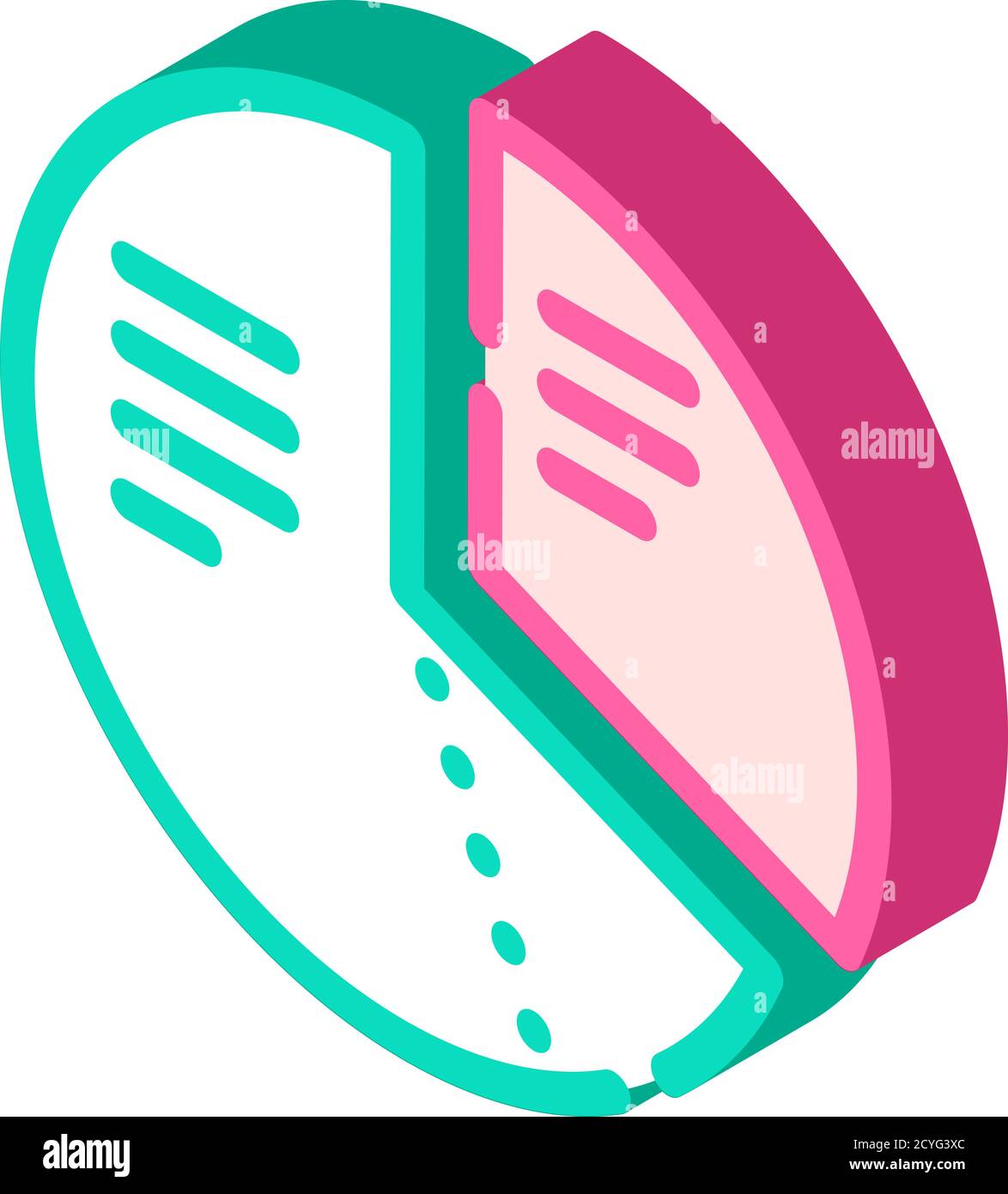 pie chart marketing analysis isometric icon vector illustration Stock ...