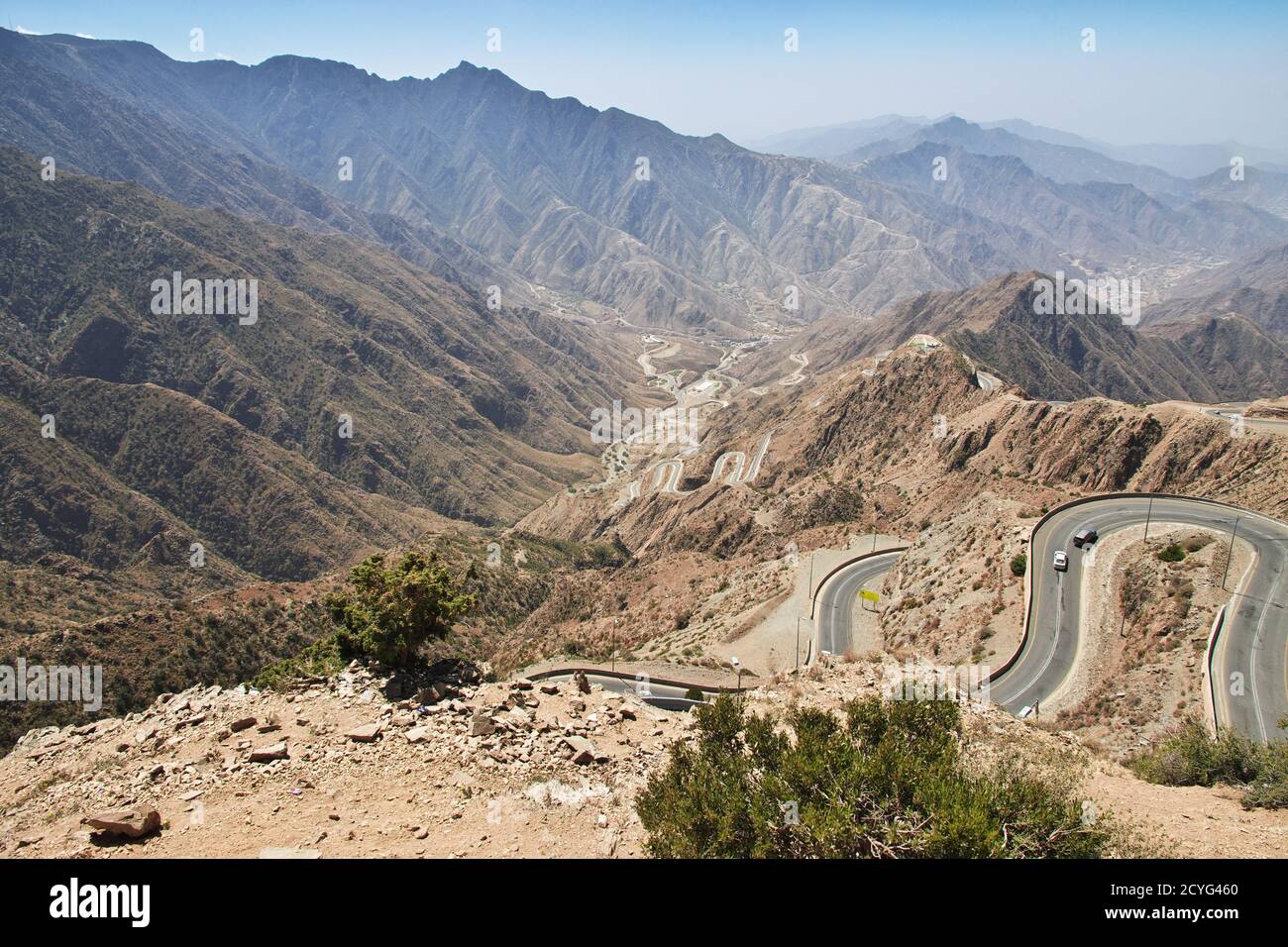 The canyon of Asir region, the view from the viewpoint, Saudi Arabia Stock Photo