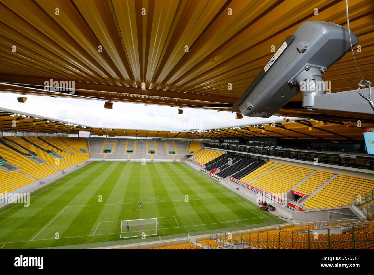General View Of A Goalcontrol Goal Line Technology Glt High Speed Camera At The Tivoli Stadium During A Demonstration Of The Glt In The Western German City Of chen May 28 14 German