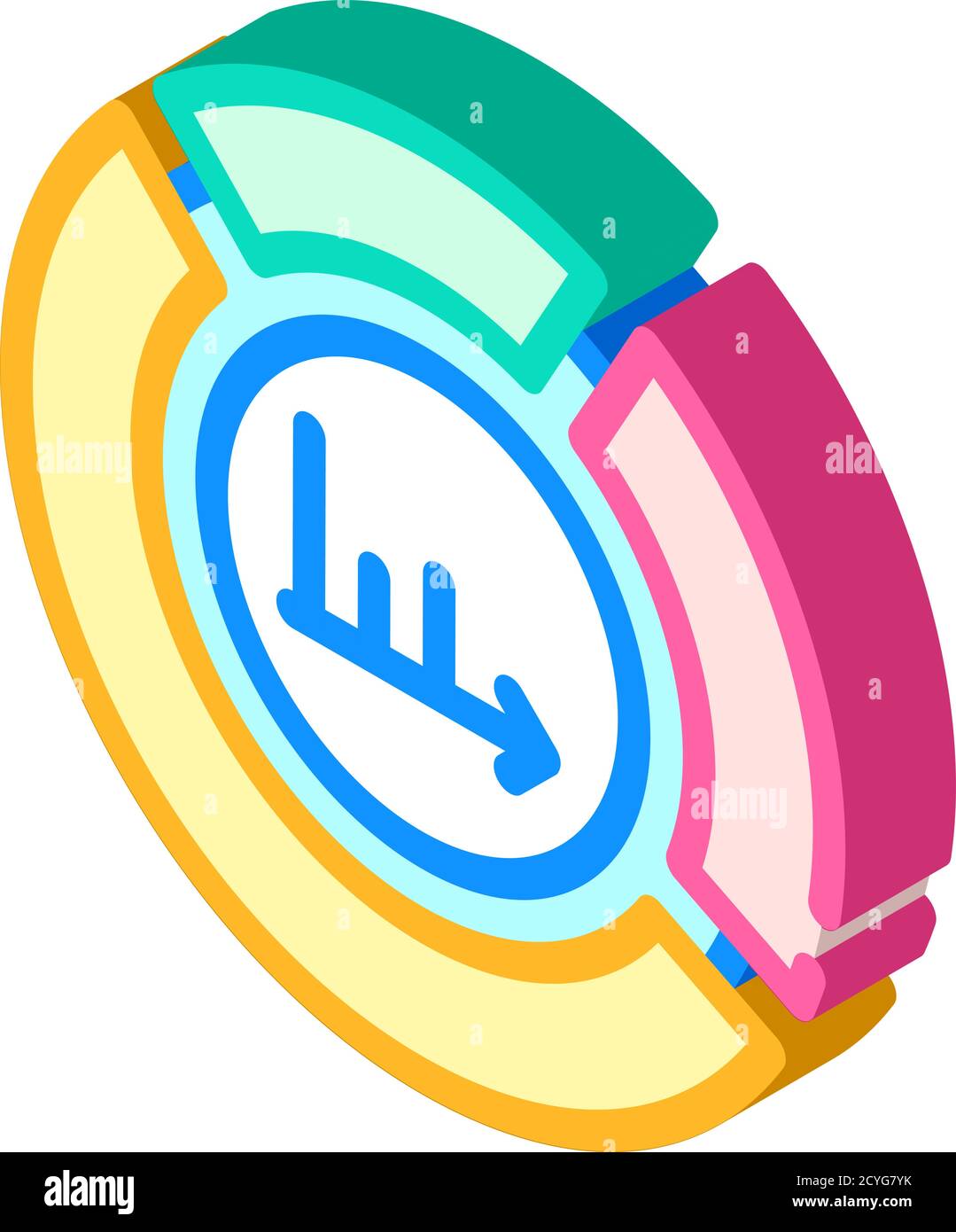 pie chart isometric icon vector color illustration Stock Vector Image ...