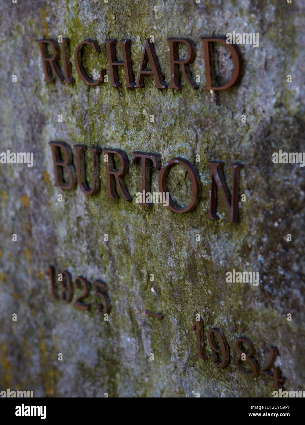 The grave of the late actor Richard Burton is pictured in the old cemetery  in Celigny, 20 km (12 miles) east of Geneva March 24, 2011. Actress  Elizabeth Taylor, who died on