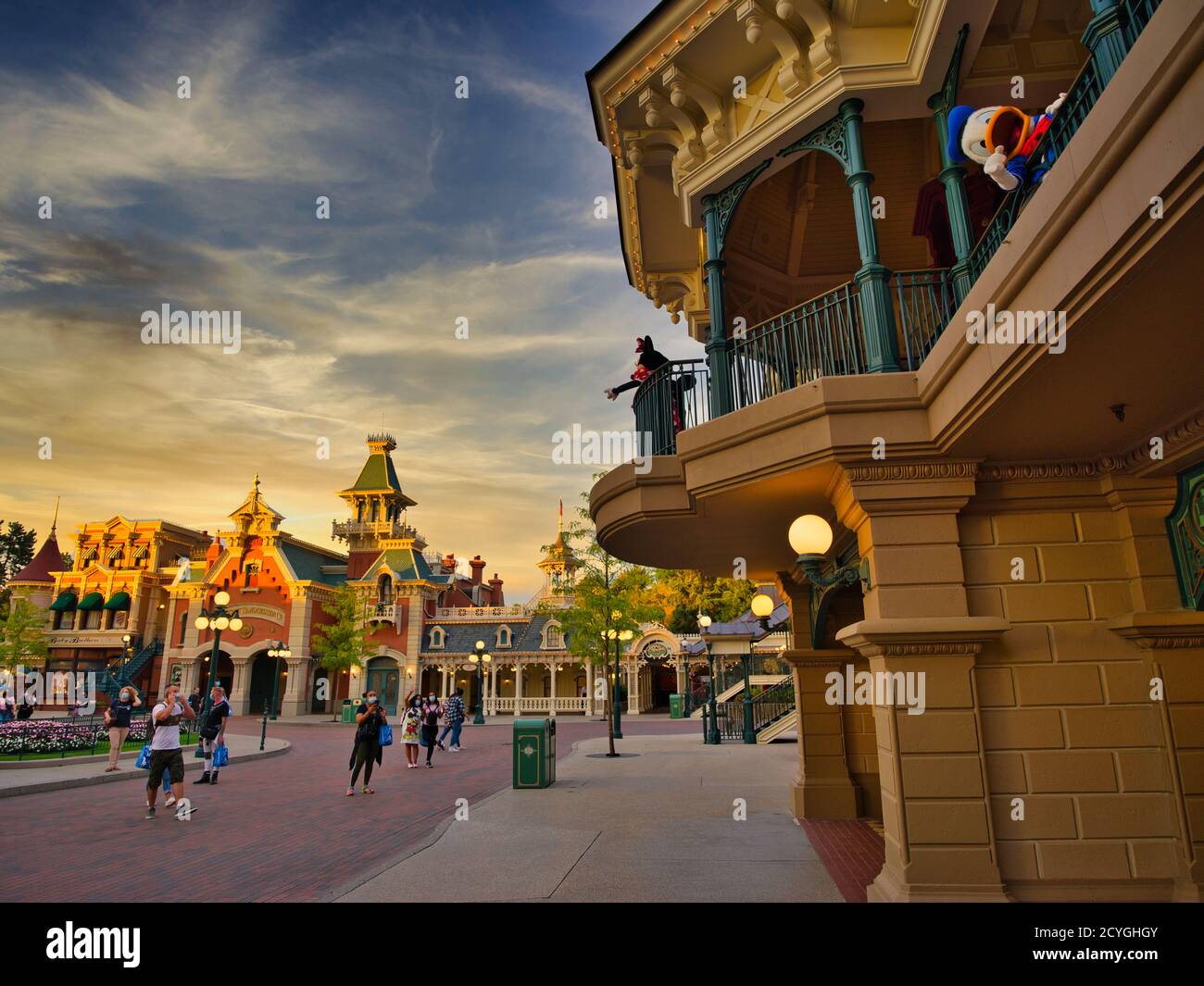 Characters greeting guests, Disneyland Paris, Marne-la-Vallée, Paris, France, Europe Stock Photo