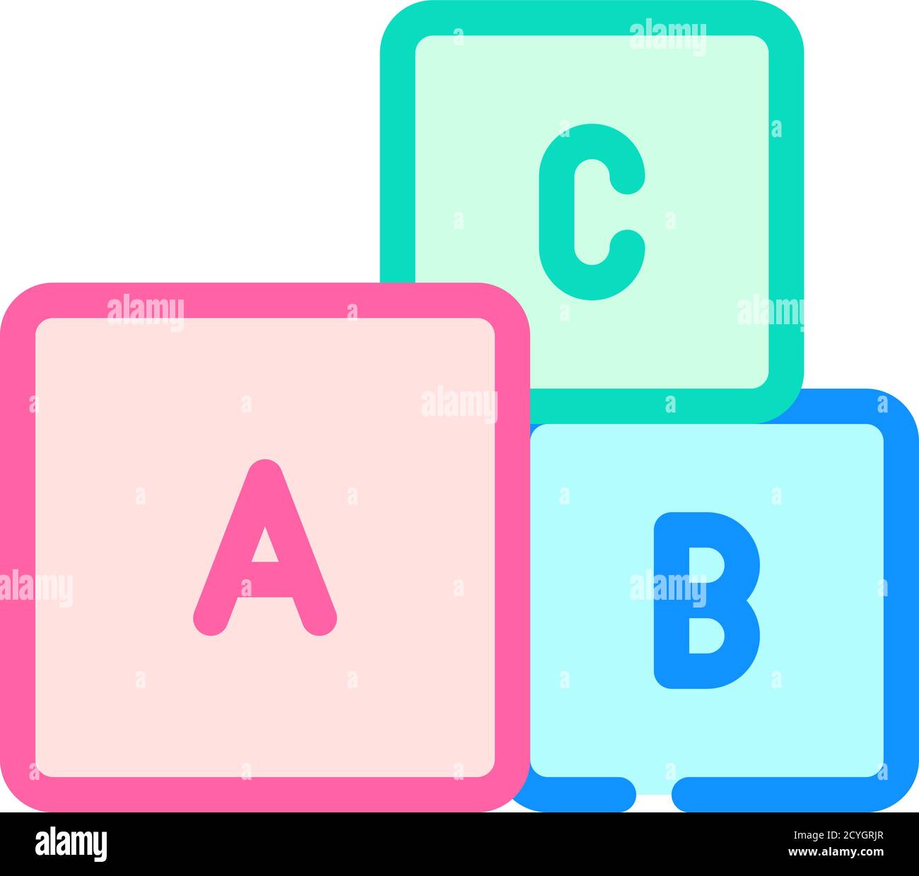 letters cubes color icon vector color illustration Stock Vector Image ...