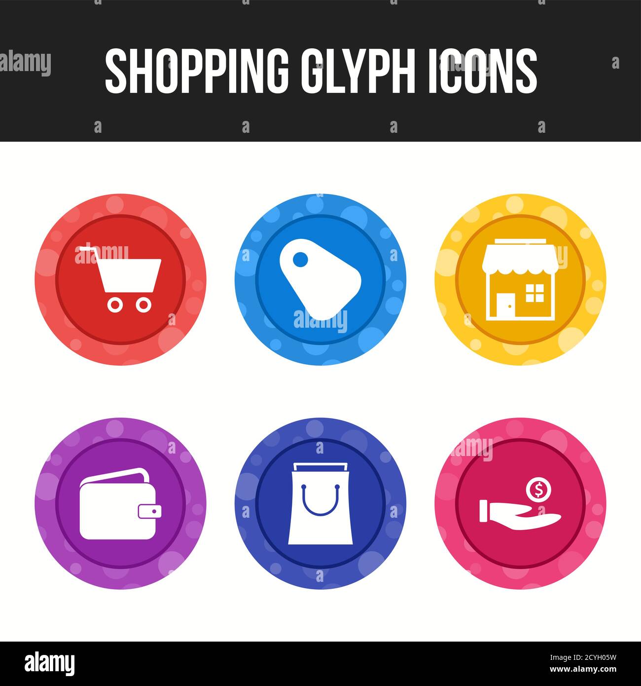 Beautiful shopping six icons in one set Stock Vector Image & Art - Alamy