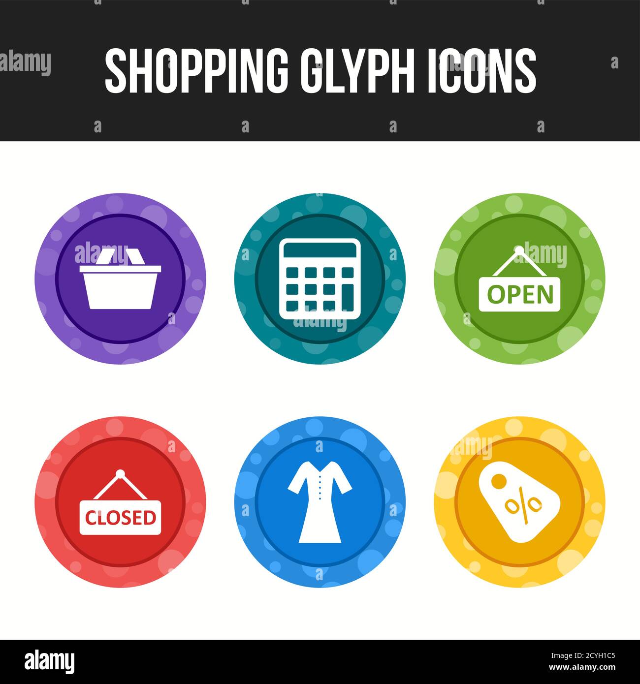 Unique icon set of shopping glyph icons Stock Vector Image & Art - Alamy