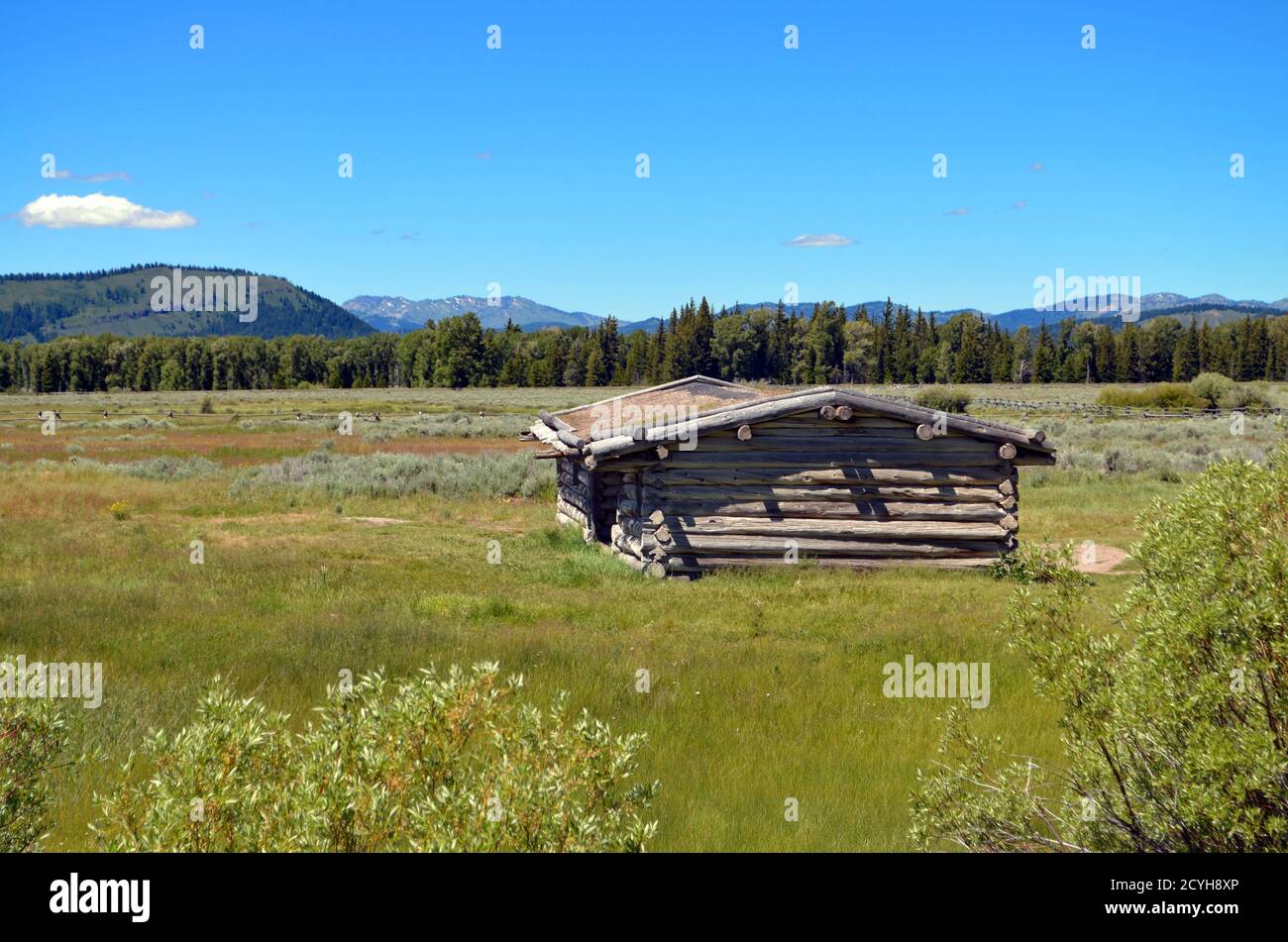 Wyoming - Grand Tetons Cunningham Cabin Stock Photo