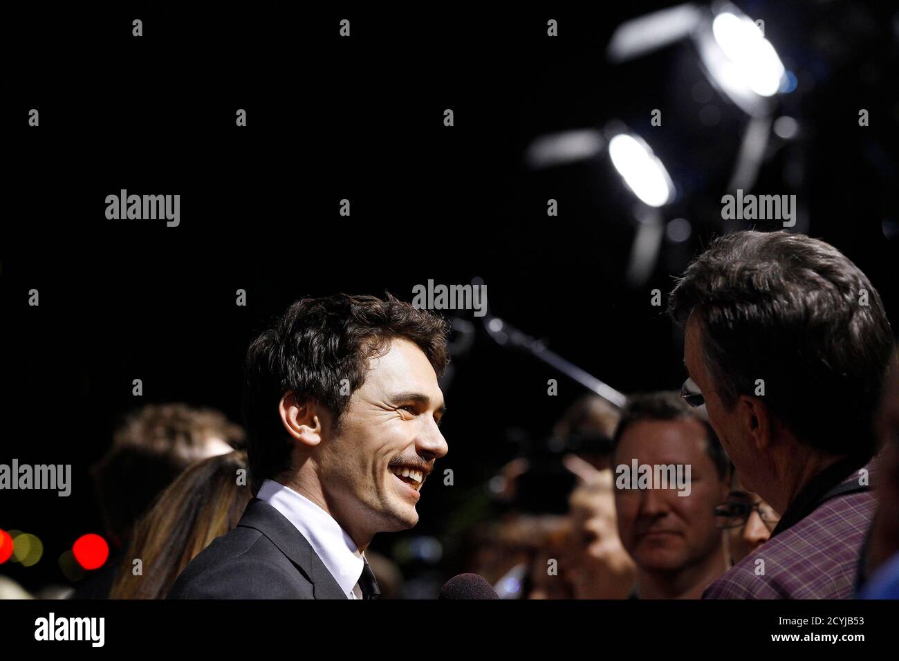 Cast Member James Franco Is Interviewed At The Premiere Of 127 Hours At The Samuel Goldwyn Theatre In Beverly Hills California November 3 2010 The Movie Opens In The U S November 5