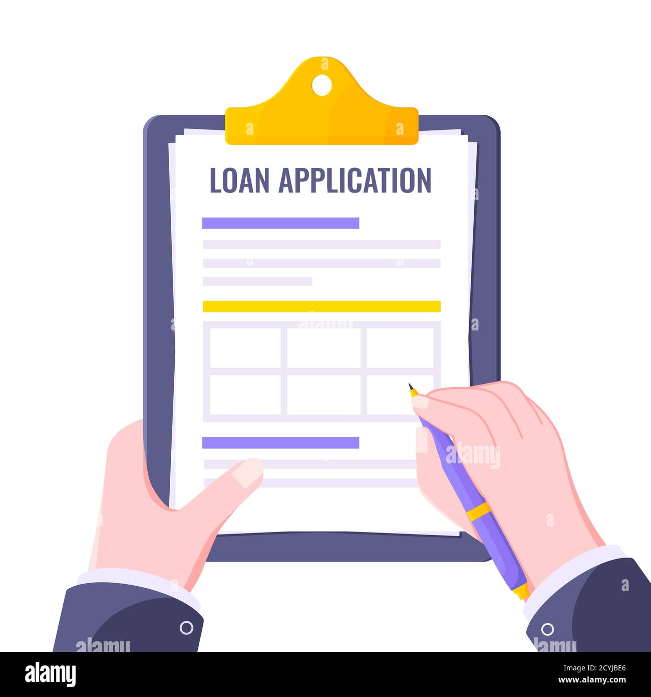 Submit loan application document form flat style design icon sign